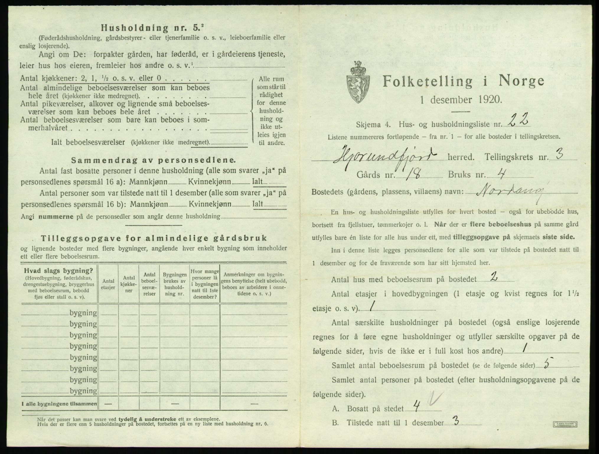 SAT, 1920 census for Hjørundfjord, 1920, p. 167