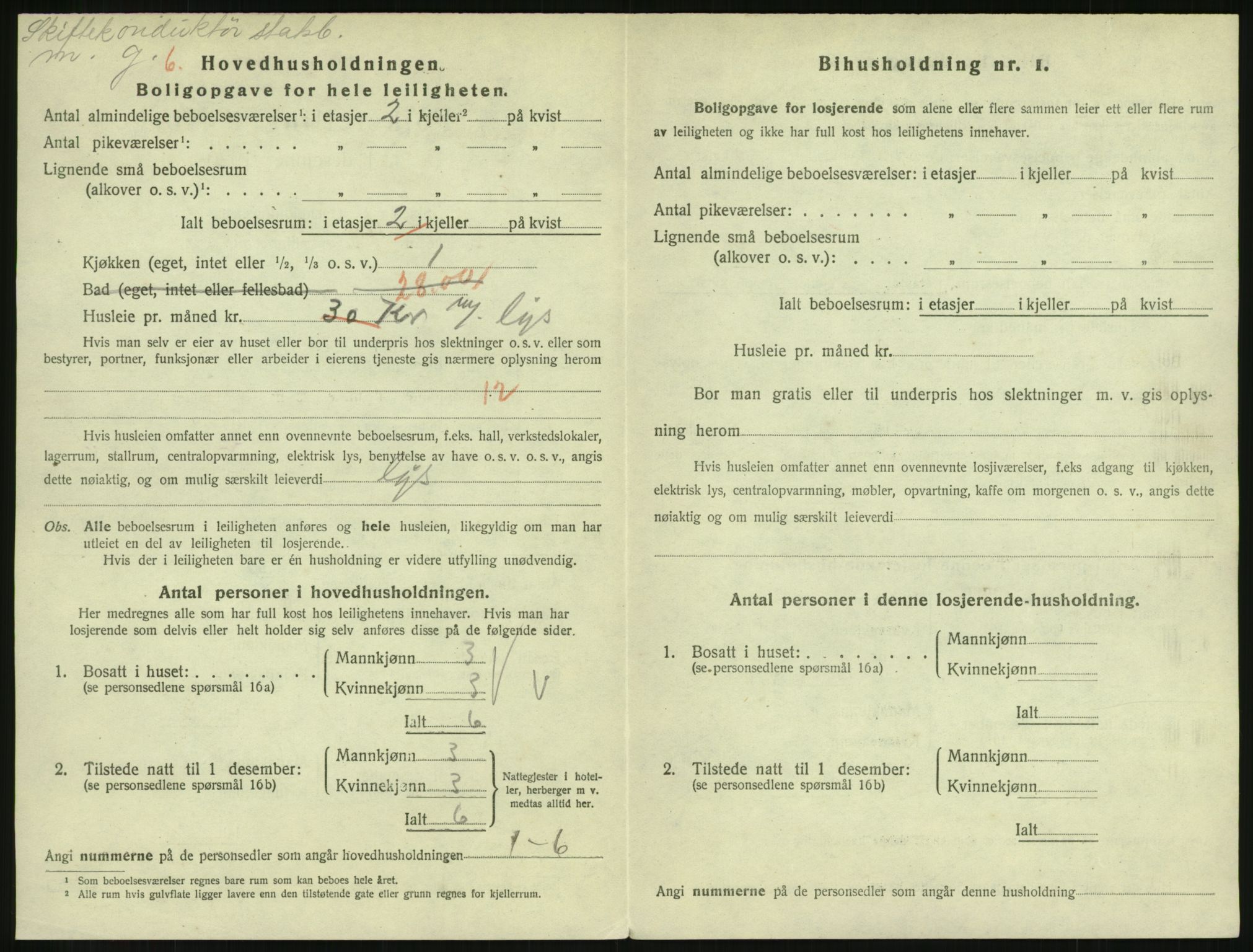 SAH, 1920 census for Lillehammer, 1920, p. 2529