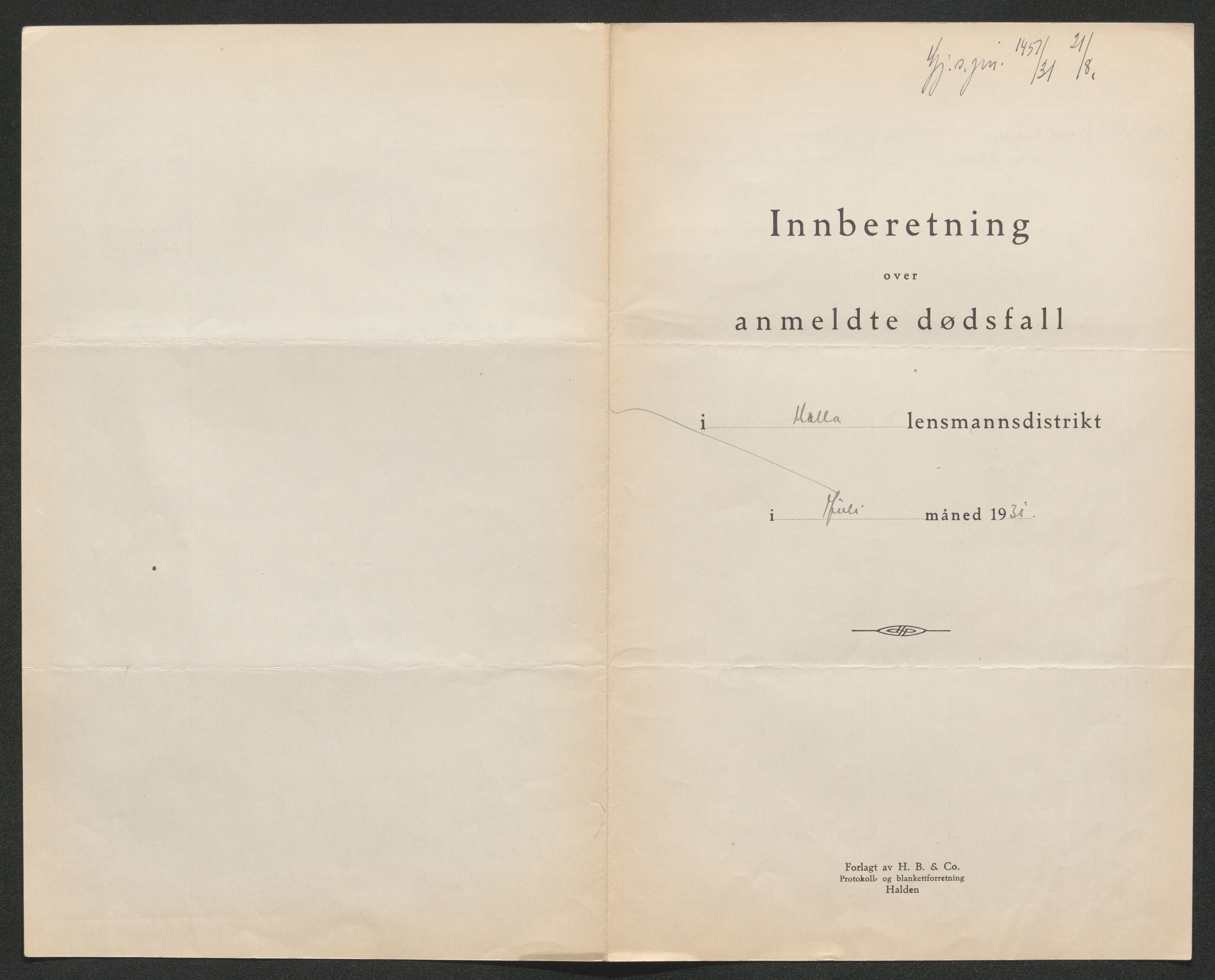 Nedre Telemark sorenskriveri, SAKO/A-135/H/Ha/Hab/L0008: Dødsfallsfortegnelser
, 1931-1935, p. 22