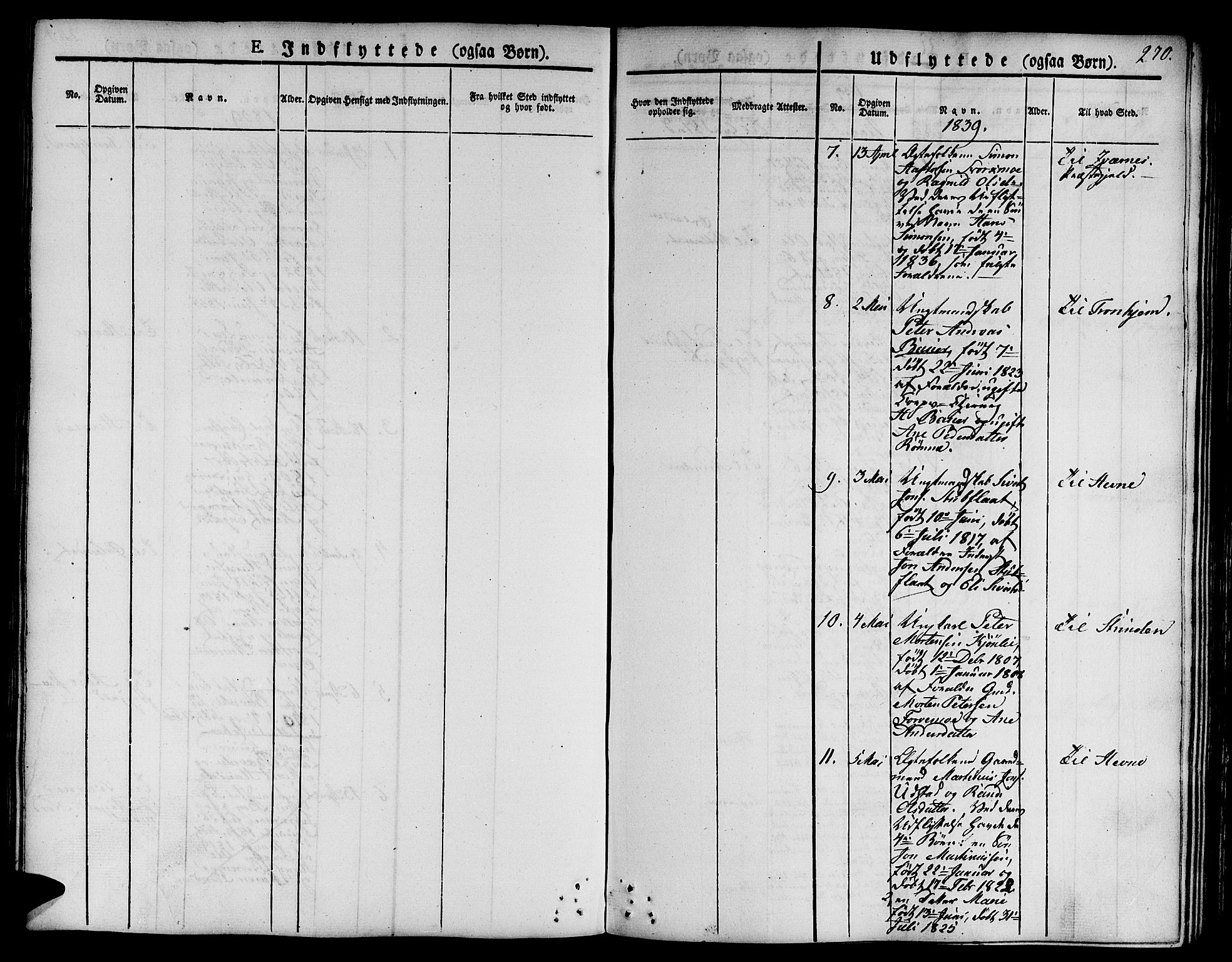 Ministerialprotokoller, klokkerbøker og fødselsregistre - Sør-Trøndelag, SAT/A-1456/668/L0804: Parish register (official) no. 668A04, 1826-1839, p. 270