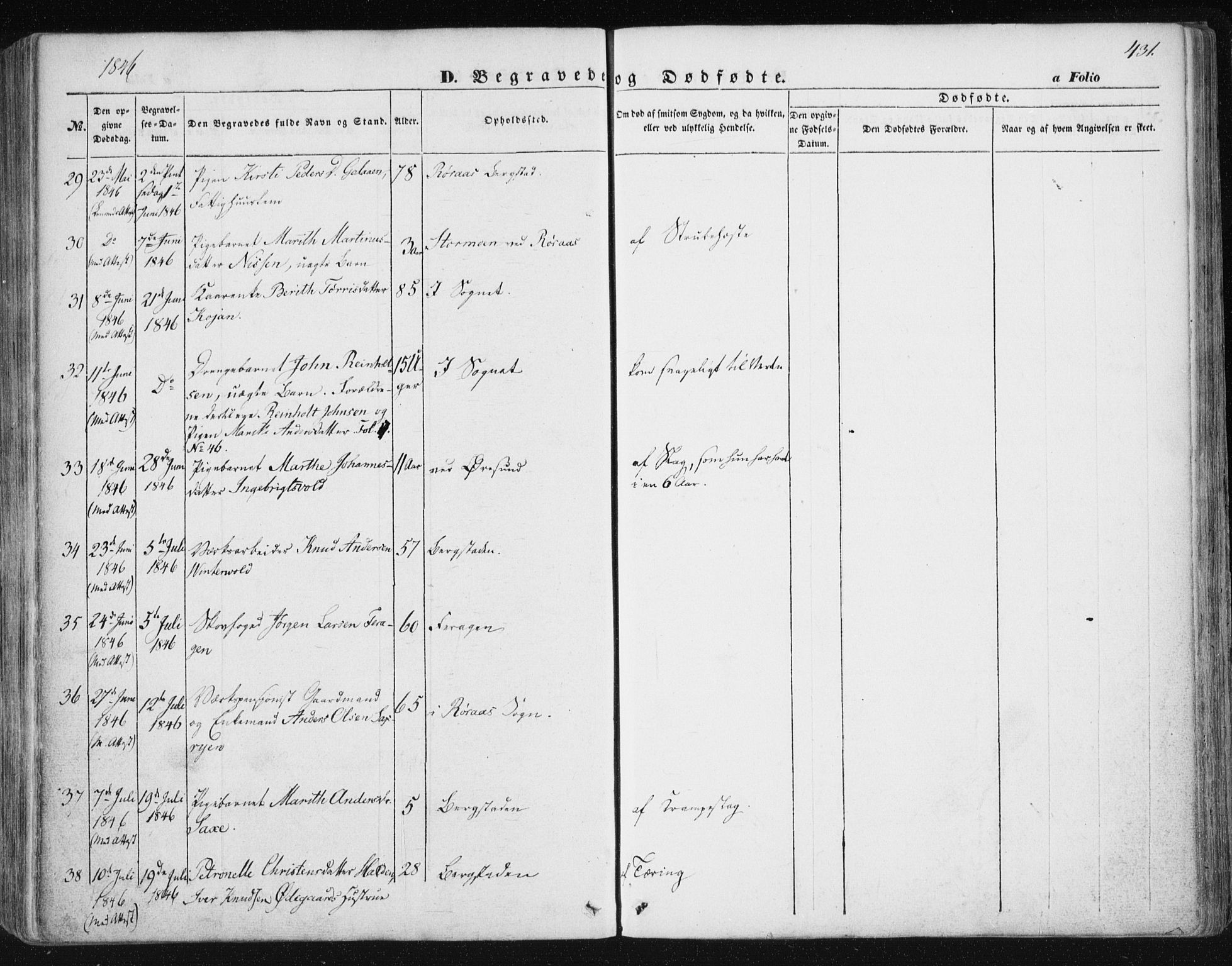 Ministerialprotokoller, klokkerbøker og fødselsregistre - Sør-Trøndelag, AV/SAT-A-1456/681/L0931: Parish register (official) no. 681A09, 1845-1859, p. 431