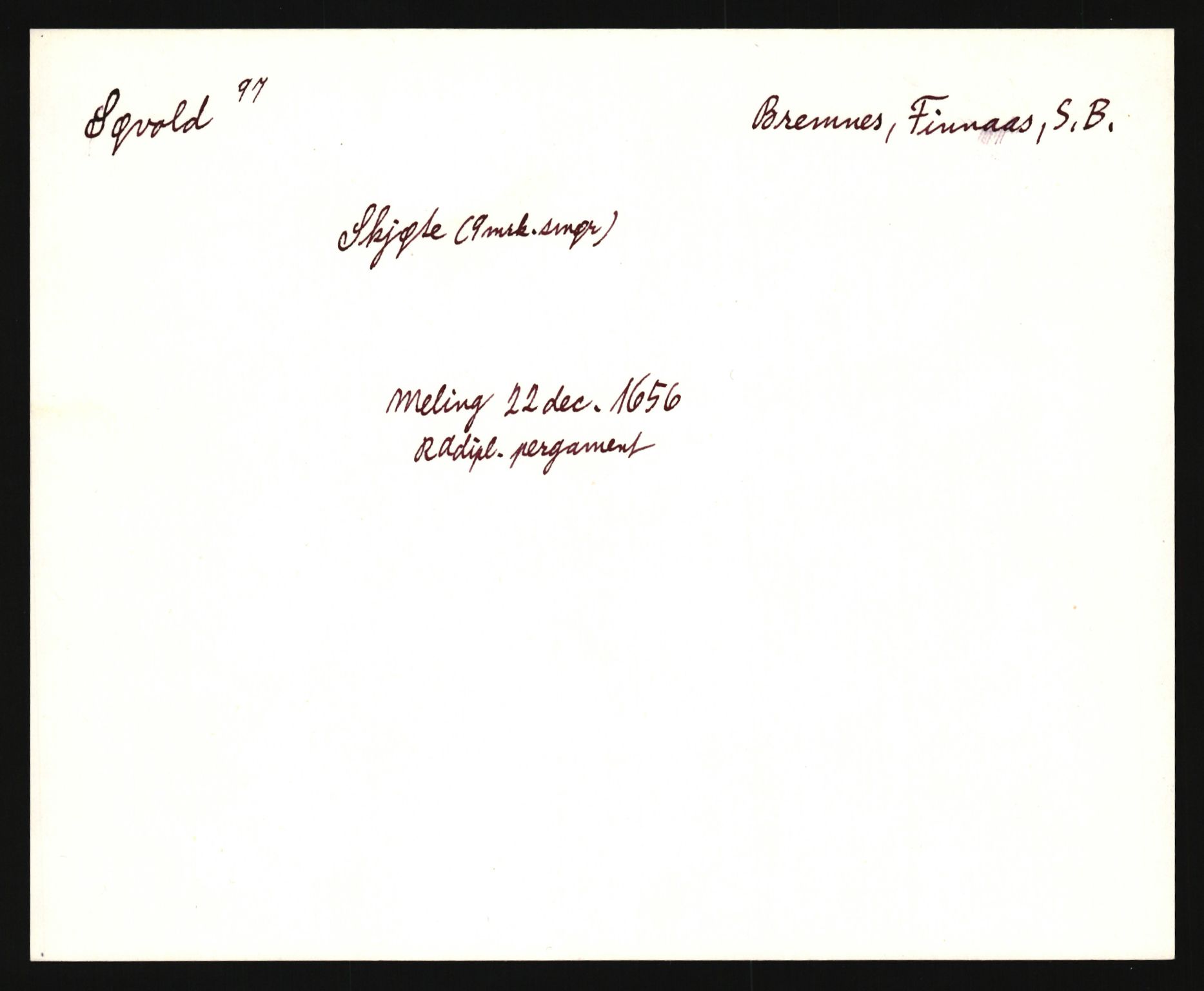 Riksarkivets diplomsamling, AV/RA-EA-5965/F35/F35e/L0028: Registreringssedler Hordaland 1, 1400-1700, p. 283