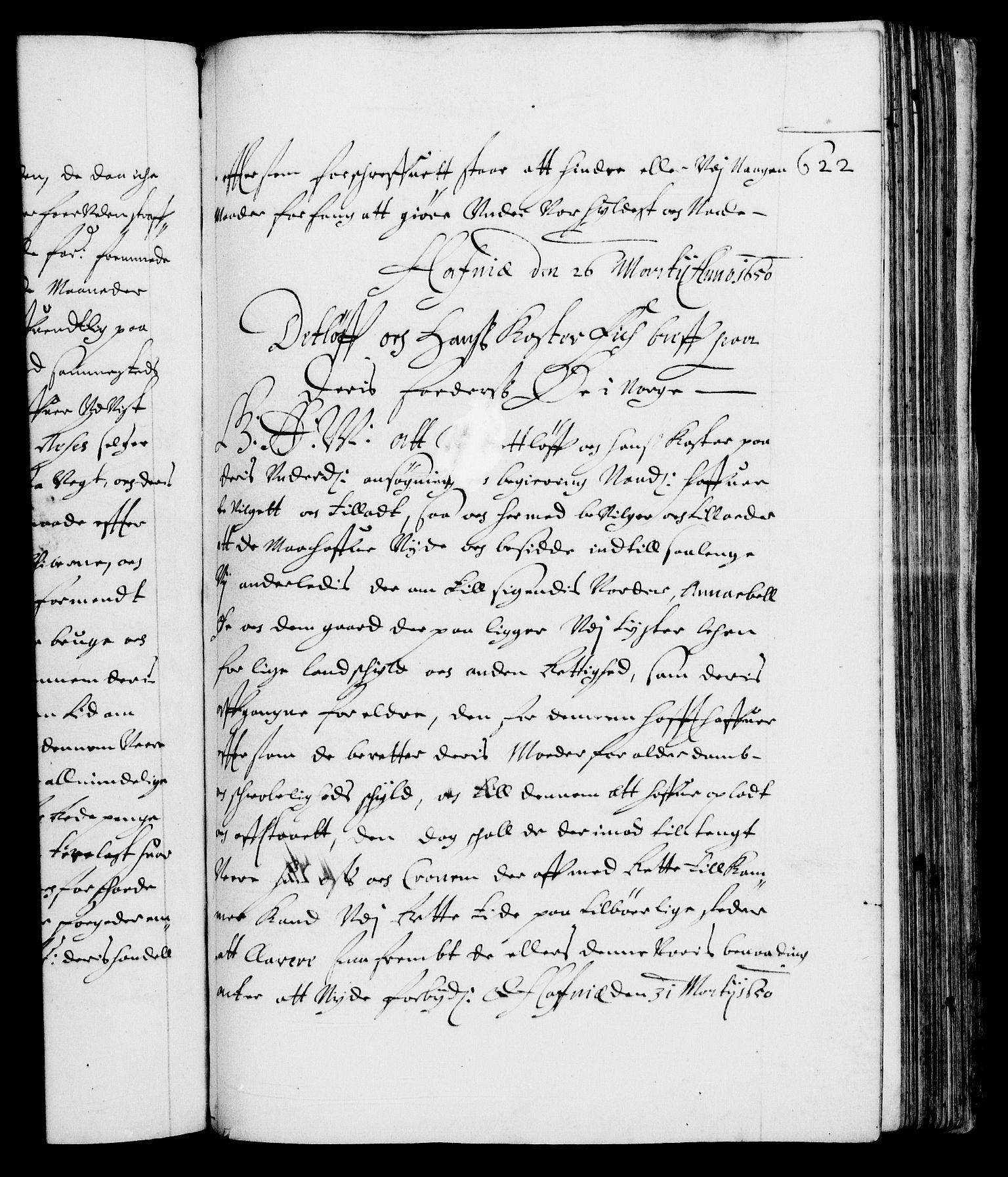 Danske Kanselli 1572-1799, AV/RA-EA-3023/F/Fc/Fca/Fcaa/L0007: Norske registre (mikrofilm), 1648-1650, p. 622a