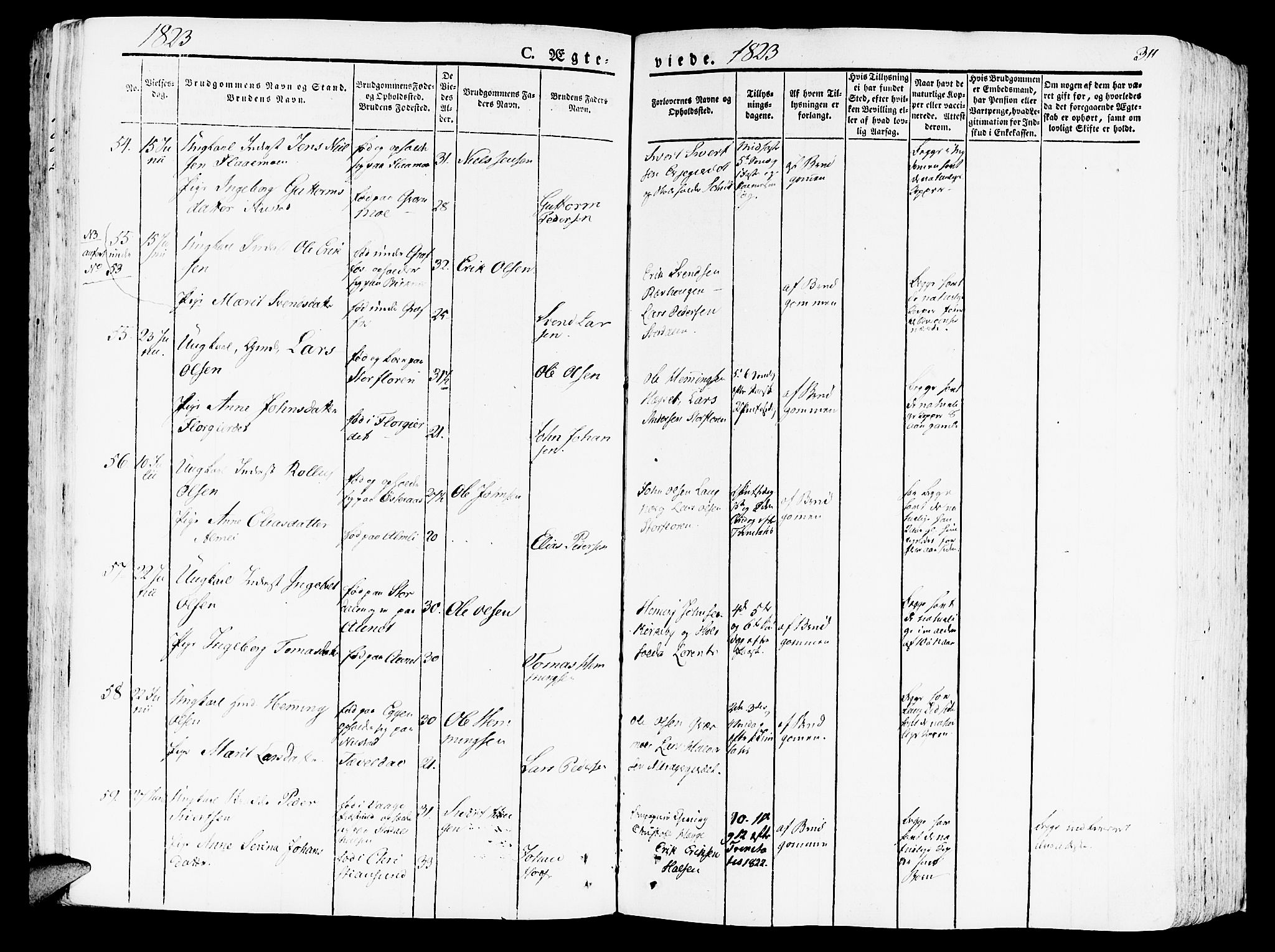 Ministerialprotokoller, klokkerbøker og fødselsregistre - Nord-Trøndelag, AV/SAT-A-1458/709/L0070: Parish register (official) no. 709A10, 1820-1832, p. 311