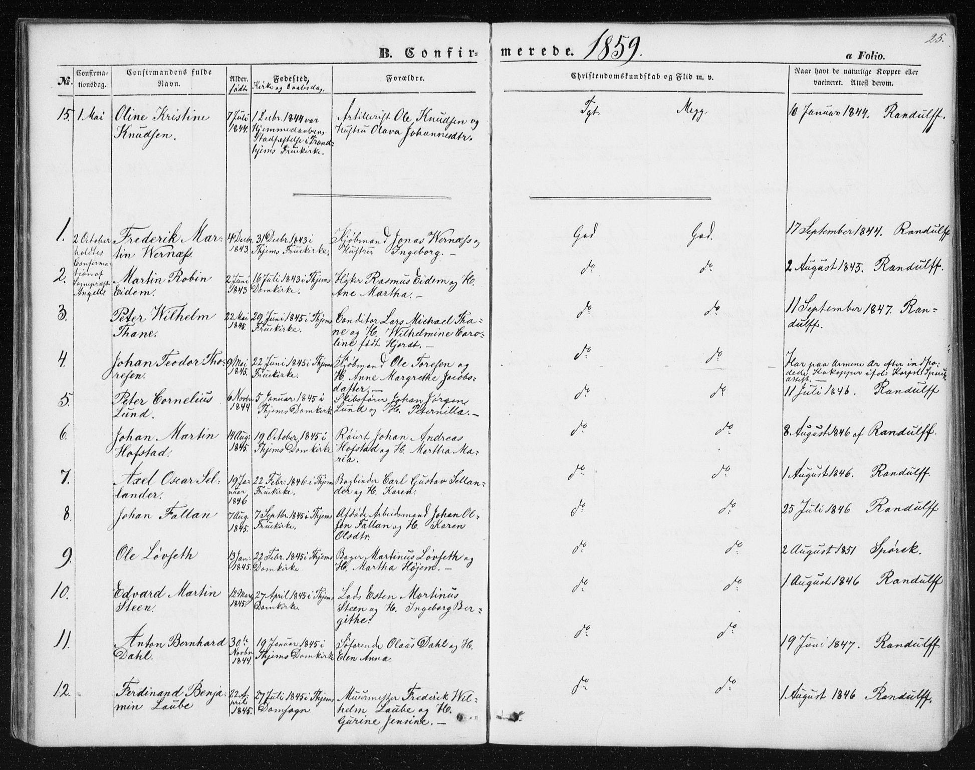 Ministerialprotokoller, klokkerbøker og fødselsregistre - Sør-Trøndelag, AV/SAT-A-1456/602/L0114: Parish register (official) no. 602A12, 1856-1872, p. 25