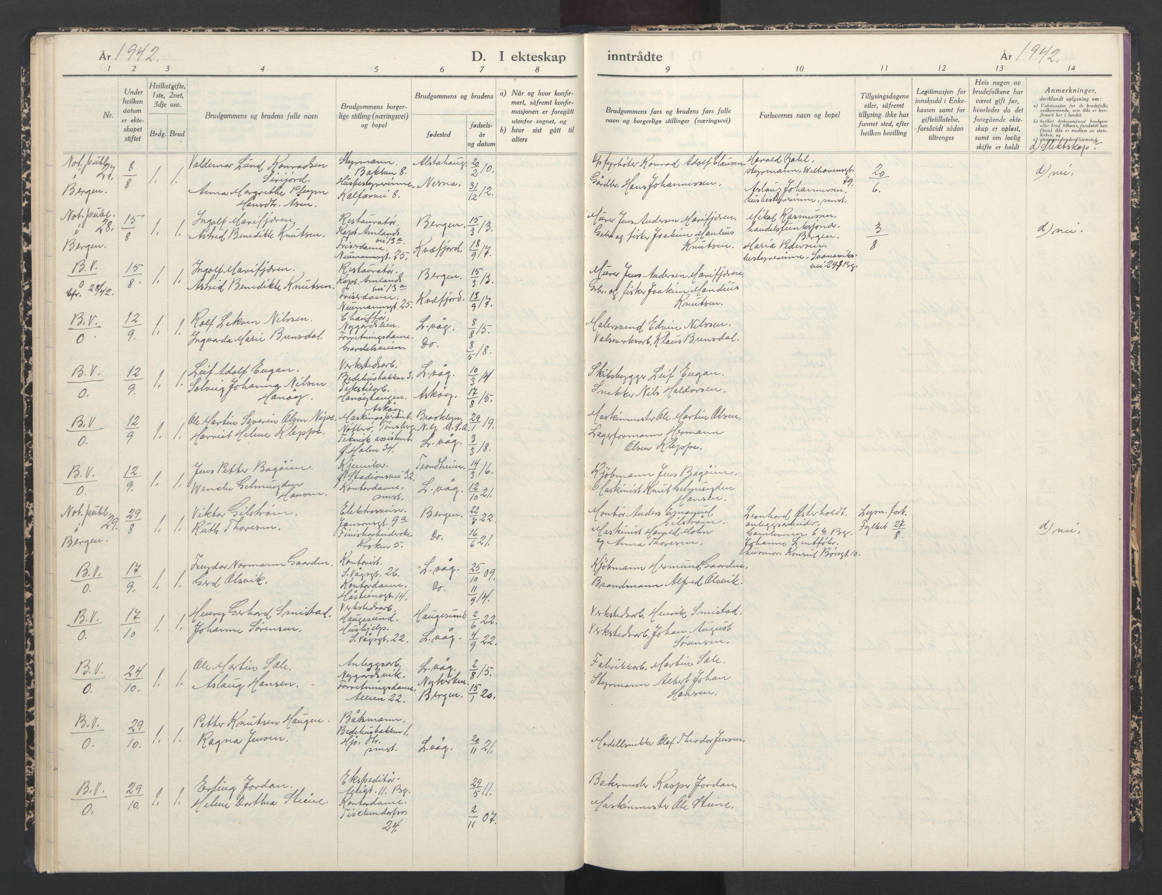 Laksevåg Sokneprestembete, AV/SAB-A-76501/H/Ha/Haa/Haaa/L0003: Parish register (official) no. A 3, 1942-1943