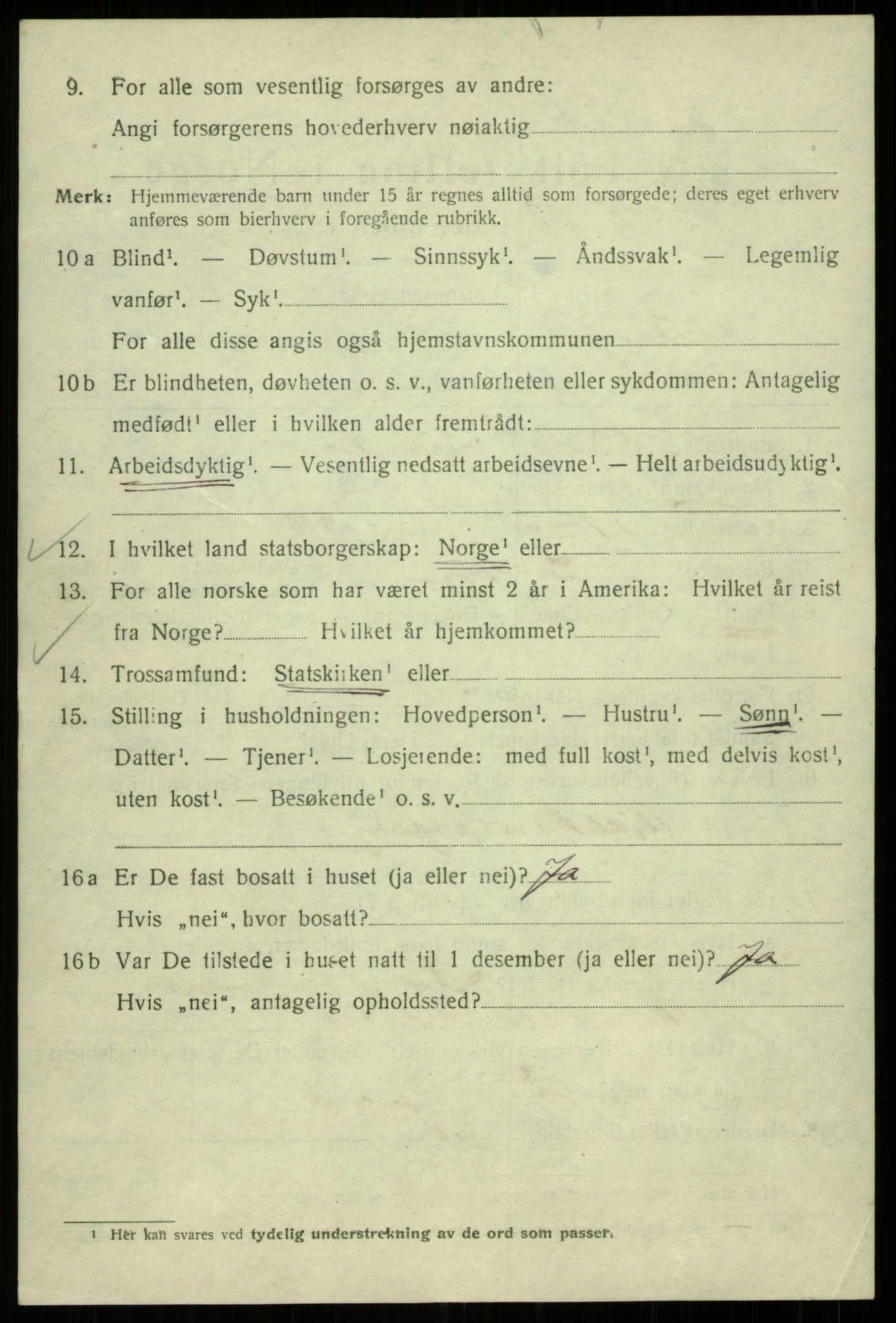 SAB, 1920 census for Bergen, 1920, p. 93846