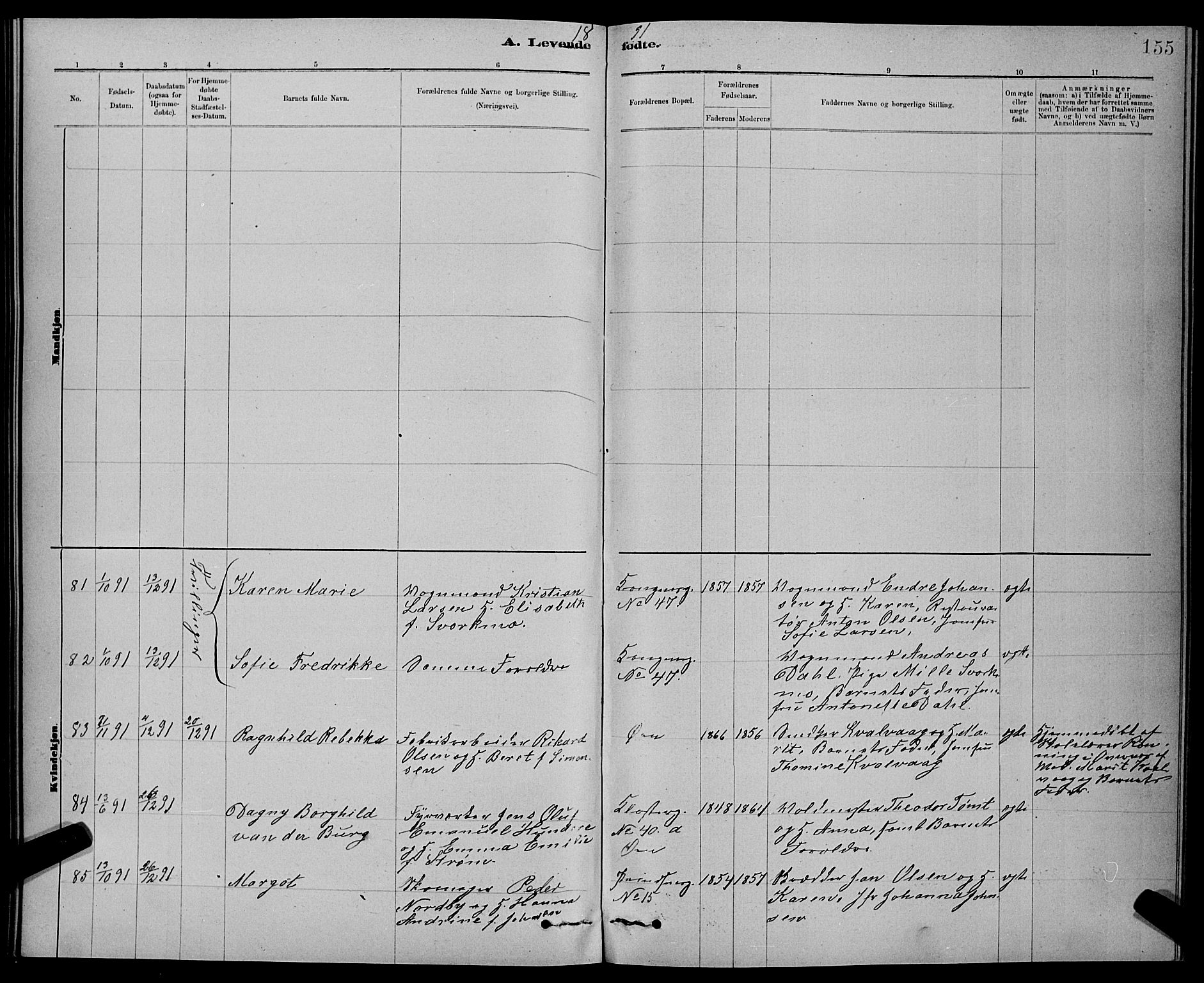 Ministerialprotokoller, klokkerbøker og fødselsregistre - Sør-Trøndelag, AV/SAT-A-1456/601/L0092: Parish register (copy) no. 601C10, 1884-1897, p. 155