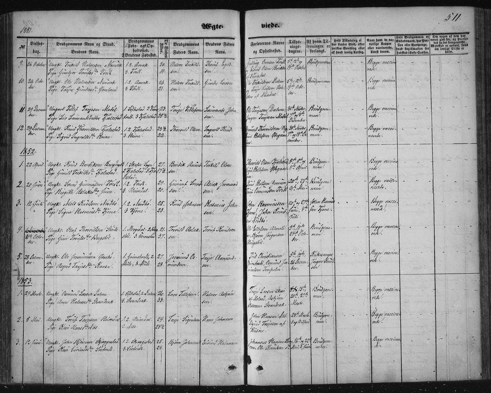 Nissedal kirkebøker, AV/SAKO-A-288/F/Fa/L0003: Parish register (official) no. I 3, 1846-1870, p. 510-511