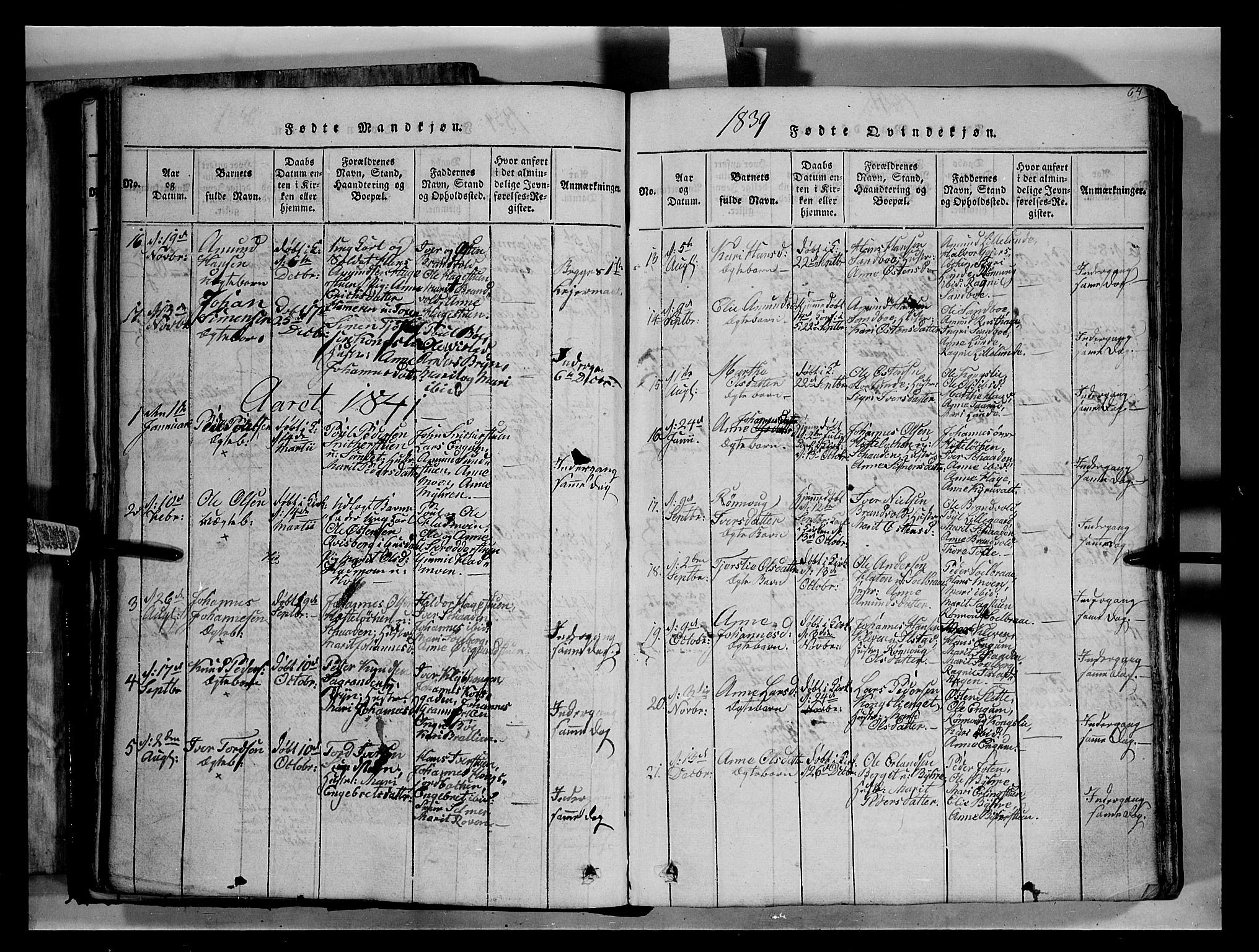 Fron prestekontor, SAH/PREST-078/H/Ha/Hab/L0004: Parish register (copy) no. 4, 1816-1850, p. 64