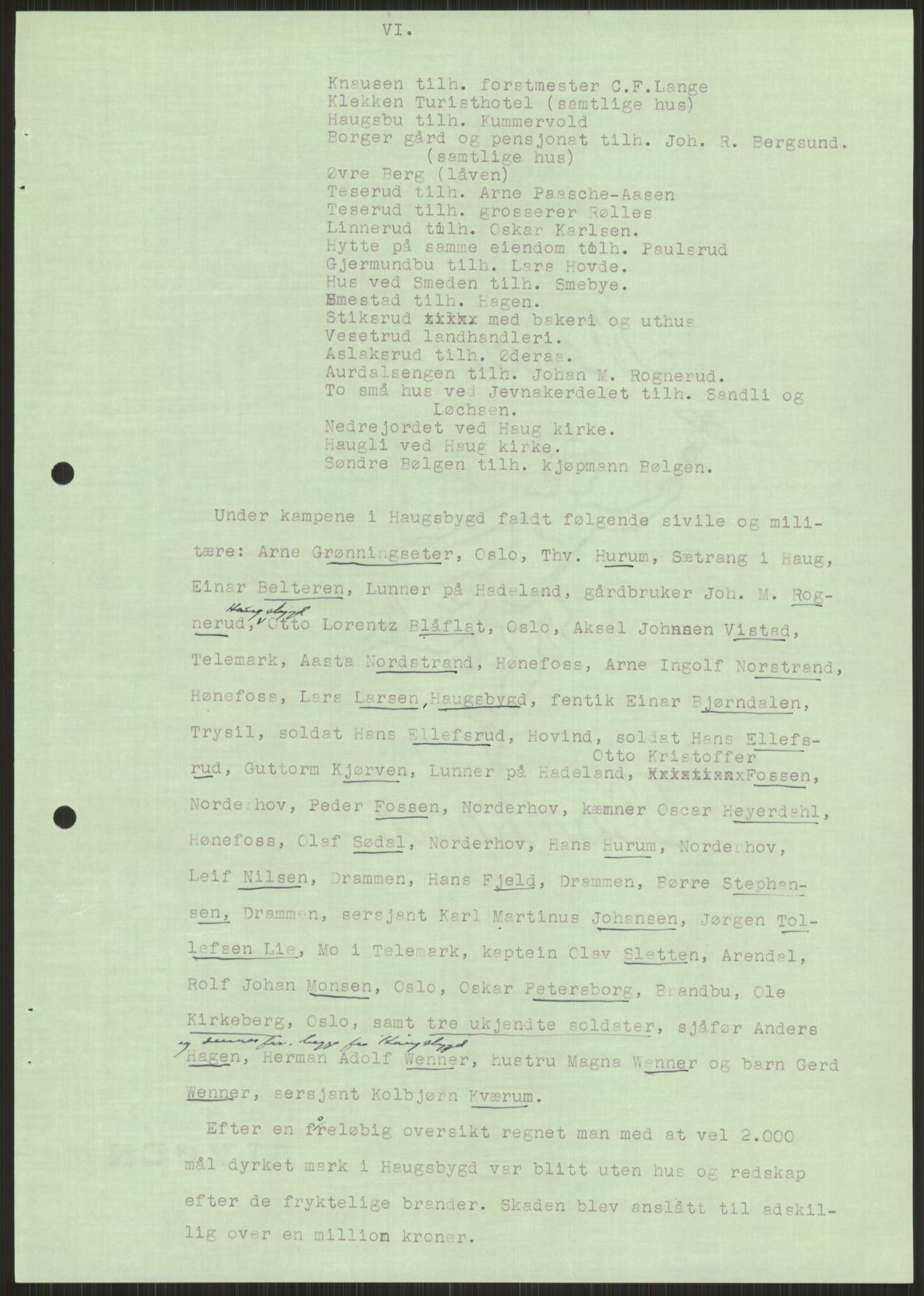 Forsvaret, Forsvarets krigshistoriske avdeling, AV/RA-RAFA-2017/Y/Ya/L0014: II-C-11-31 - Fylkesmenn.  Rapporter om krigsbegivenhetene 1940., 1940, p. 453