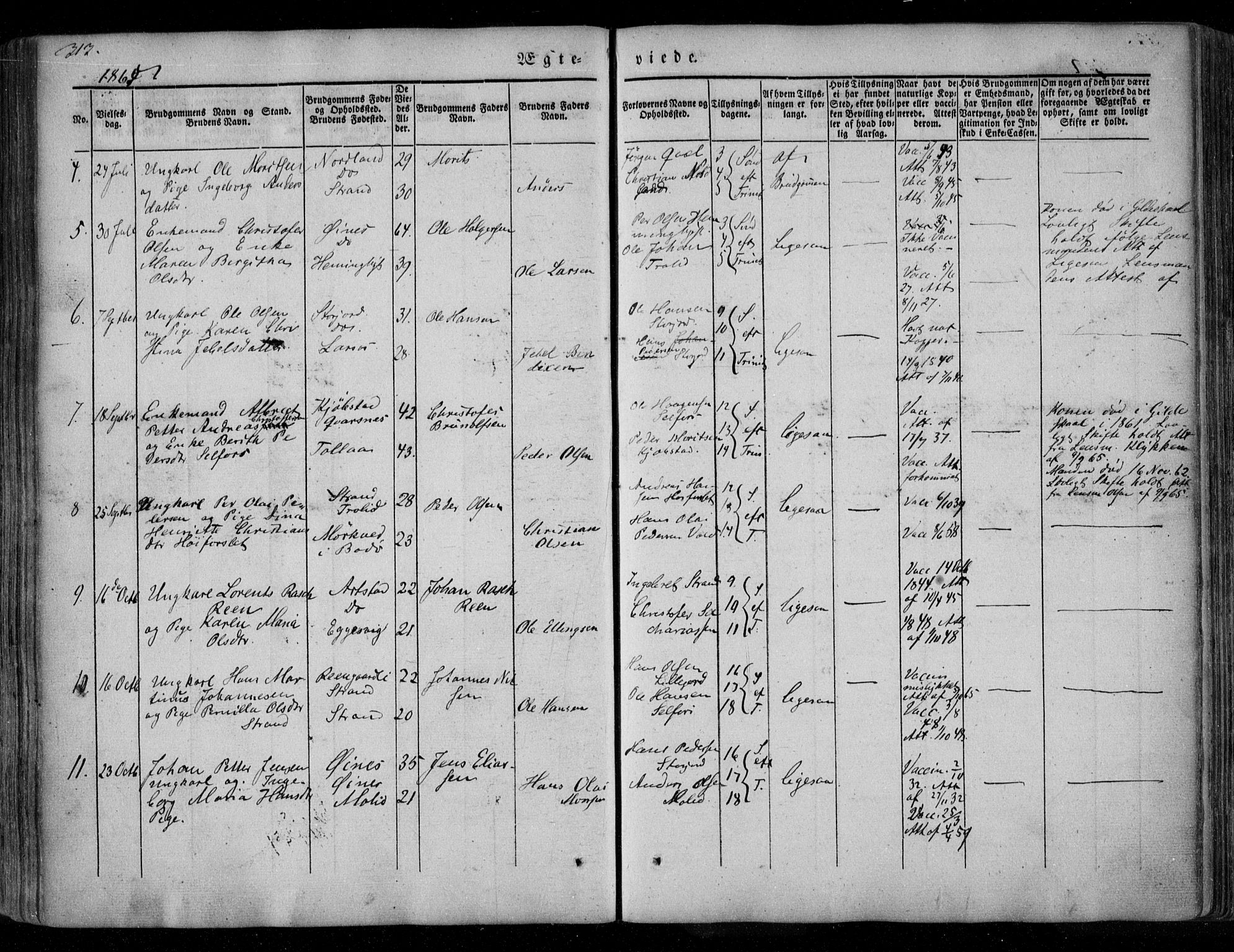 Ministerialprotokoller, klokkerbøker og fødselsregistre - Nordland, AV/SAT-A-1459/846/L0644: Parish register (official) no. 846A02, 1837-1872, p. 313