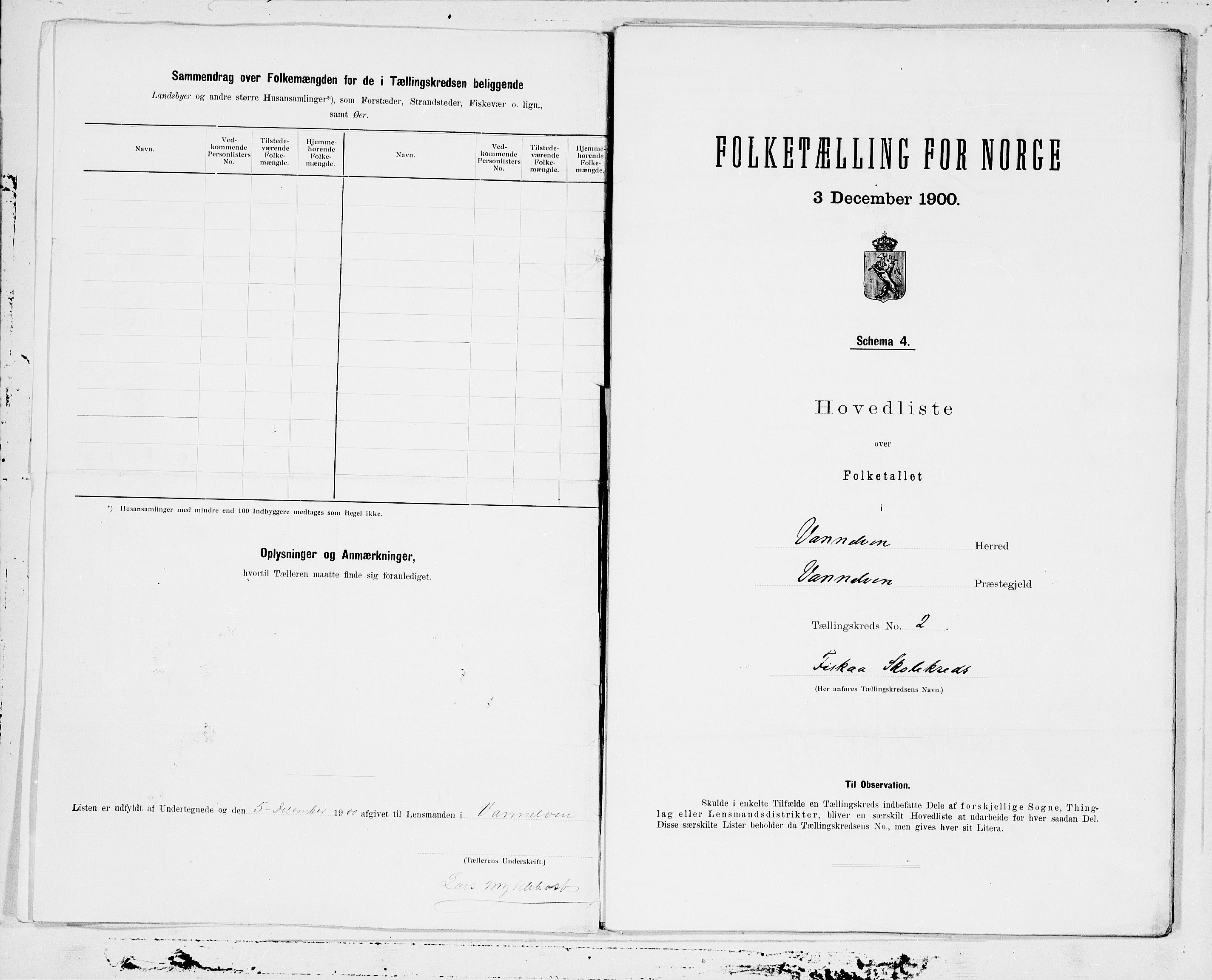 SAT, 1900 census for Vanylven, 1900, p. 4