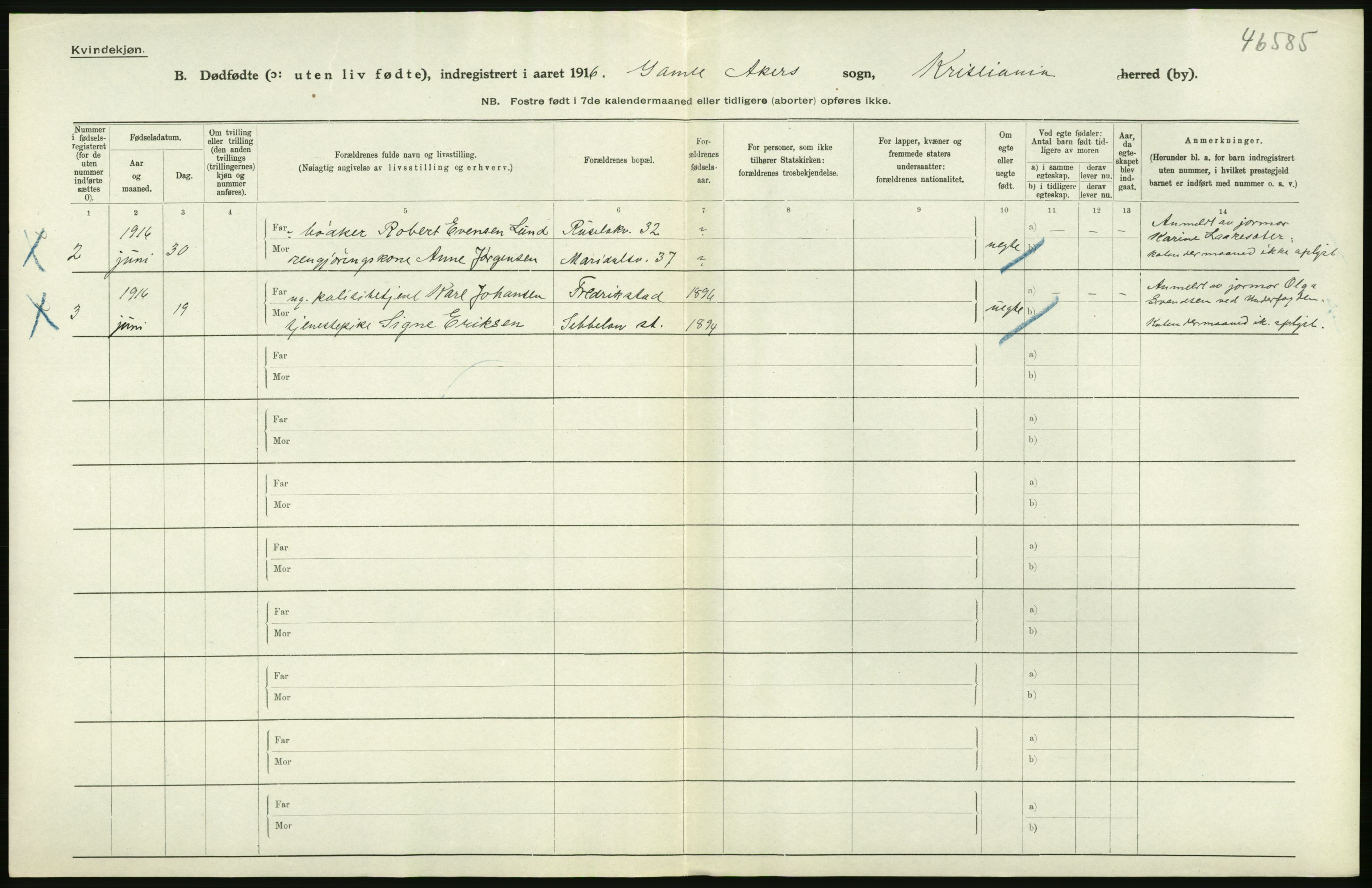 Statistisk sentralbyrå, Sosiodemografiske emner, Befolkning, RA/S-2228/D/Df/Dfb/Dfbf/L0010: Kristiania: Døde, dødfødte., 1916, p. 518