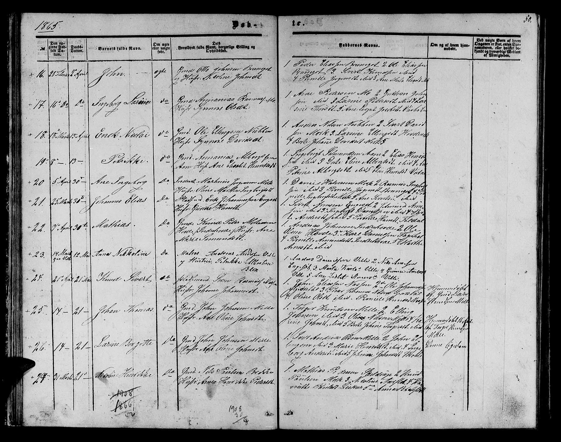 Ministerialprotokoller, klokkerbøker og fødselsregistre - Møre og Romsdal, AV/SAT-A-1454/513/L0188: Parish register (copy) no. 513C02, 1865-1882, p. 50