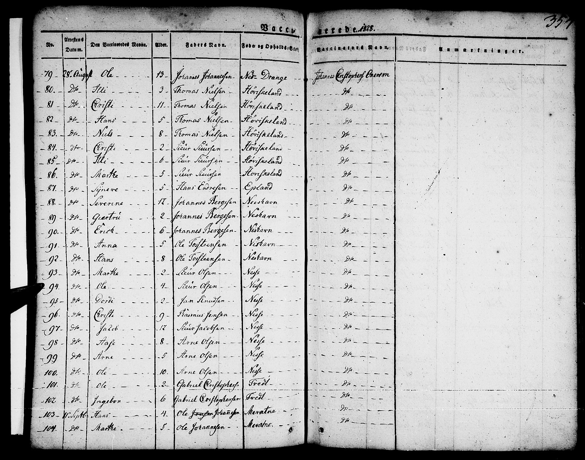 Tysnes sokneprestembete, AV/SAB-A-78601/H/Haa: Parish register (official) no. A 8, 1826-1837, p. 354