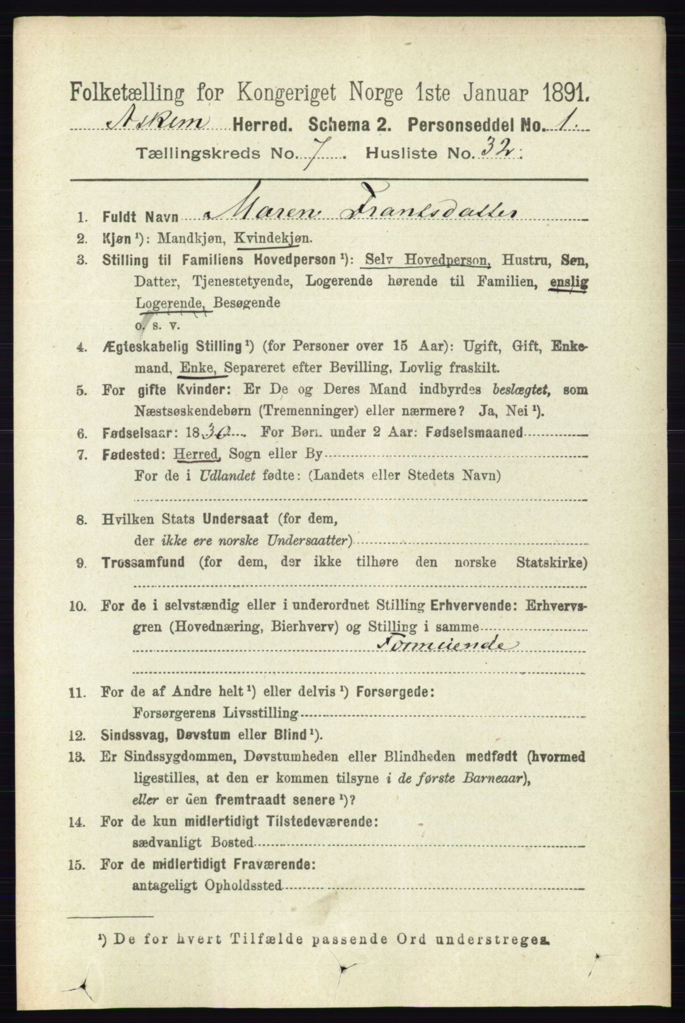 RA, 1891 census for 0124 Askim, 1891, p. 1196