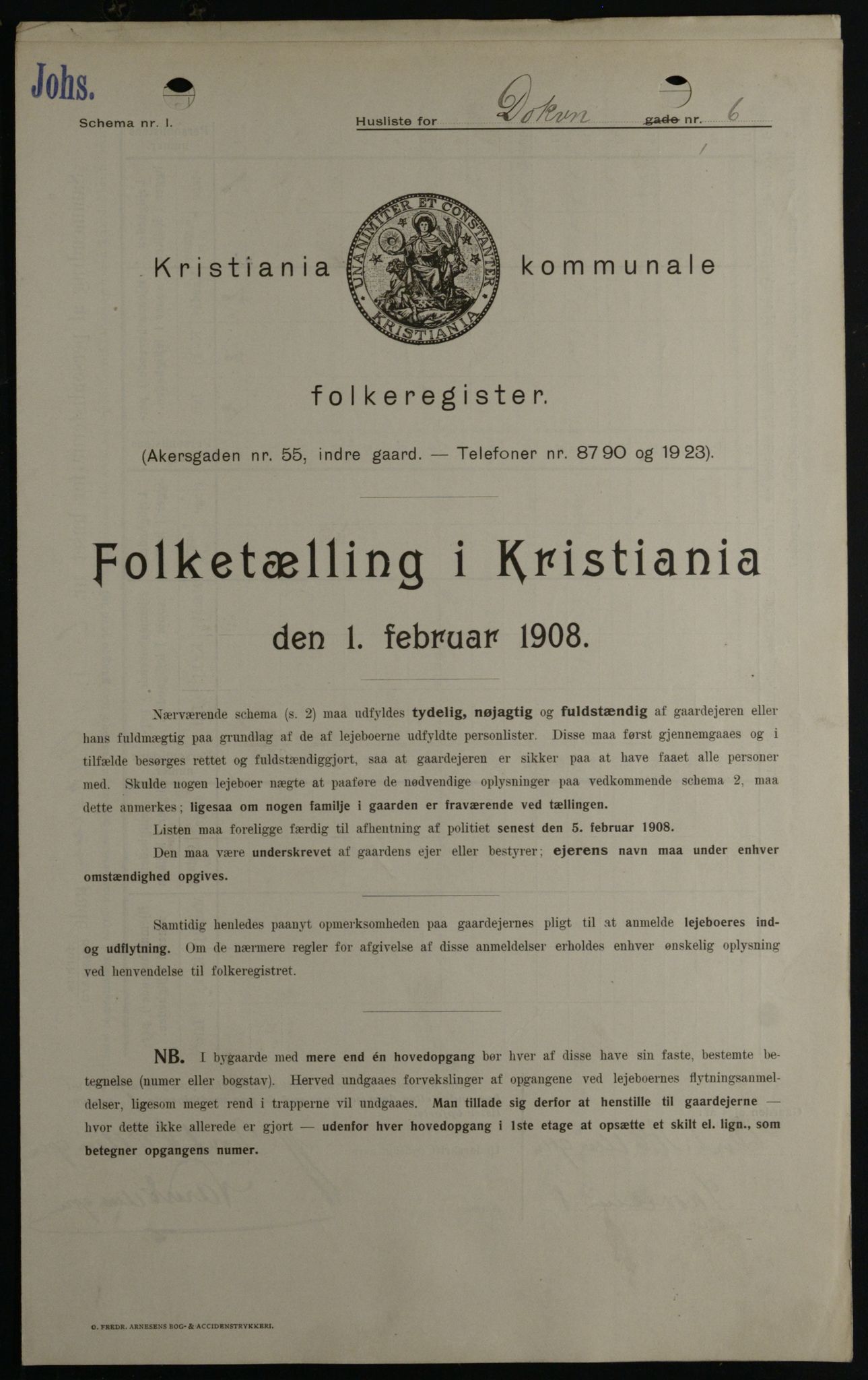 OBA, Municipal Census 1908 for Kristiania, 1908, p. 14795