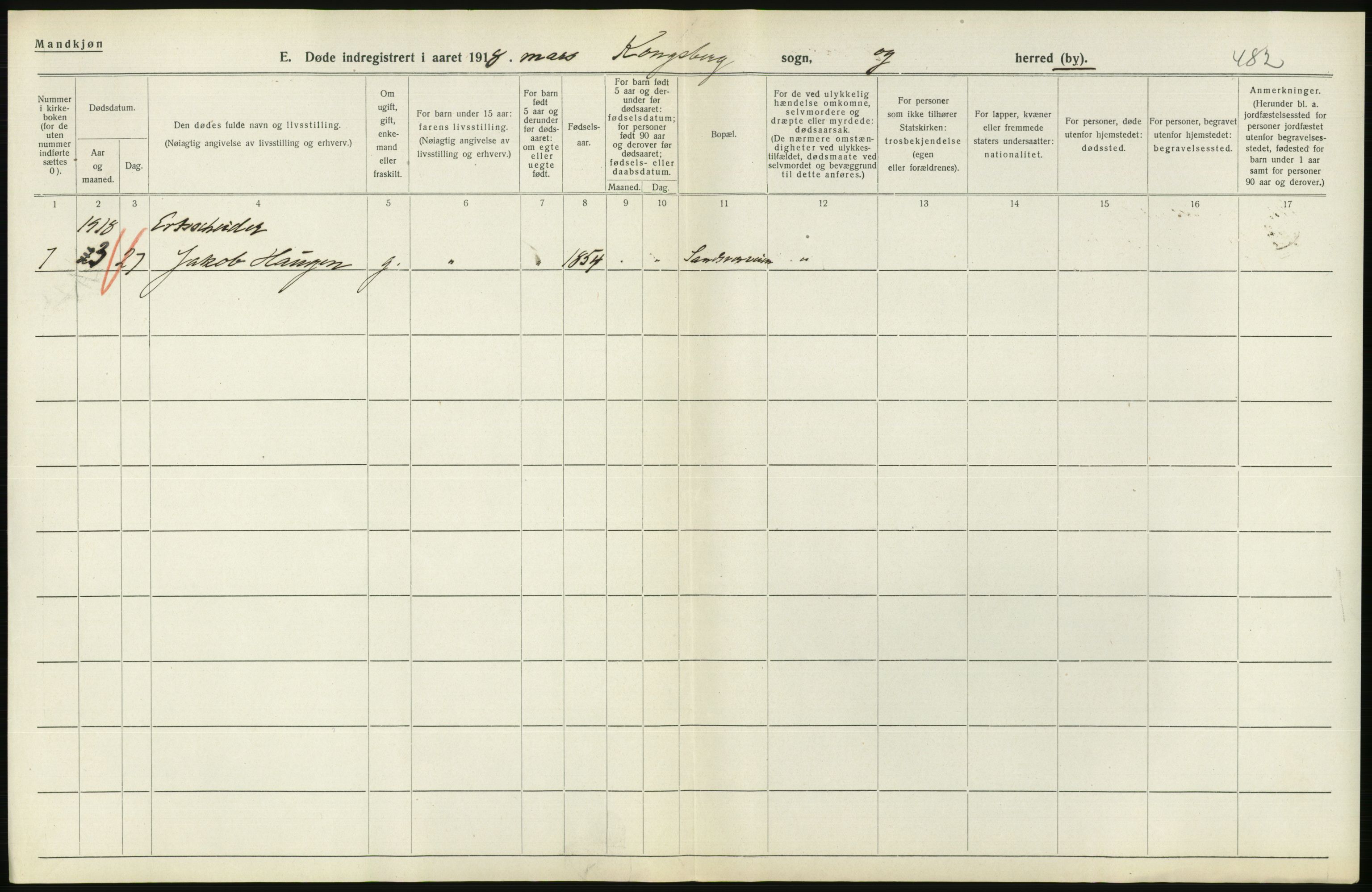 Statistisk sentralbyrå, Sosiodemografiske emner, Befolkning, AV/RA-S-2228/D/Df/Dfb/Dfbh/L0020: Buskerud fylke: Døde. Bygder og byer., 1918, p. 610