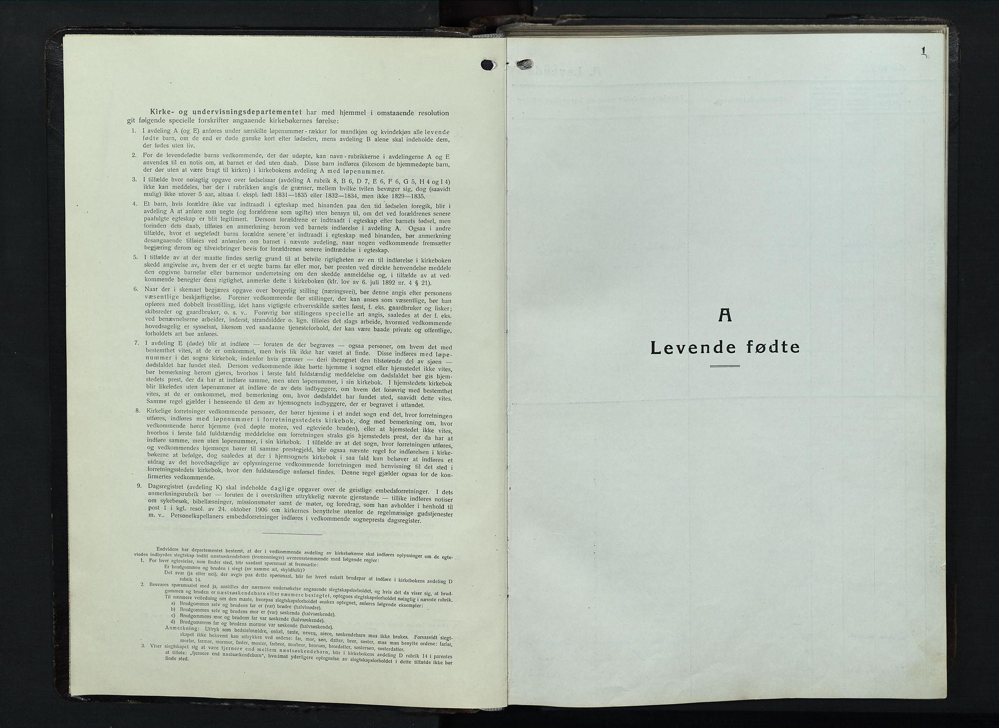 Balke prestekontor, AV/SAH-PREST-106/H/Ha/Hab/L0001: Parish register (copy) no. 1, 1920-1955, p. 1