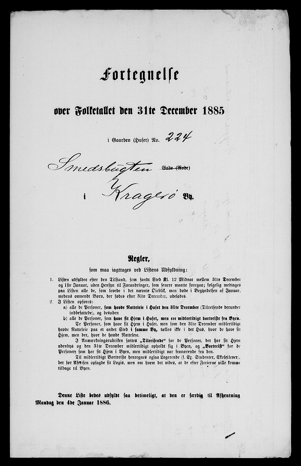 SAKO, 1885 census for 0801 Kragerø, 1885, p. 270