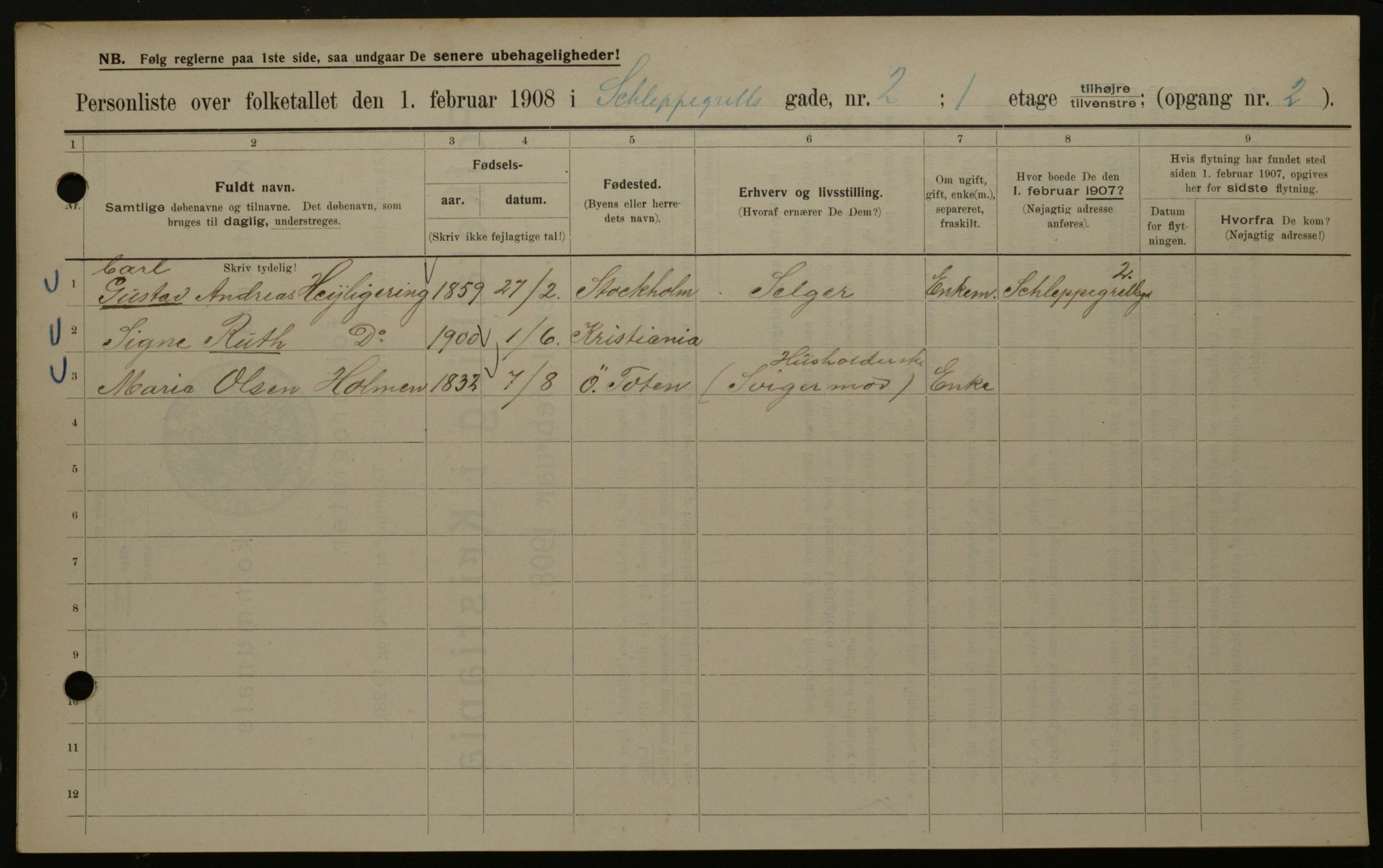 OBA, Municipal Census 1908 for Kristiania, 1908, p. 80753