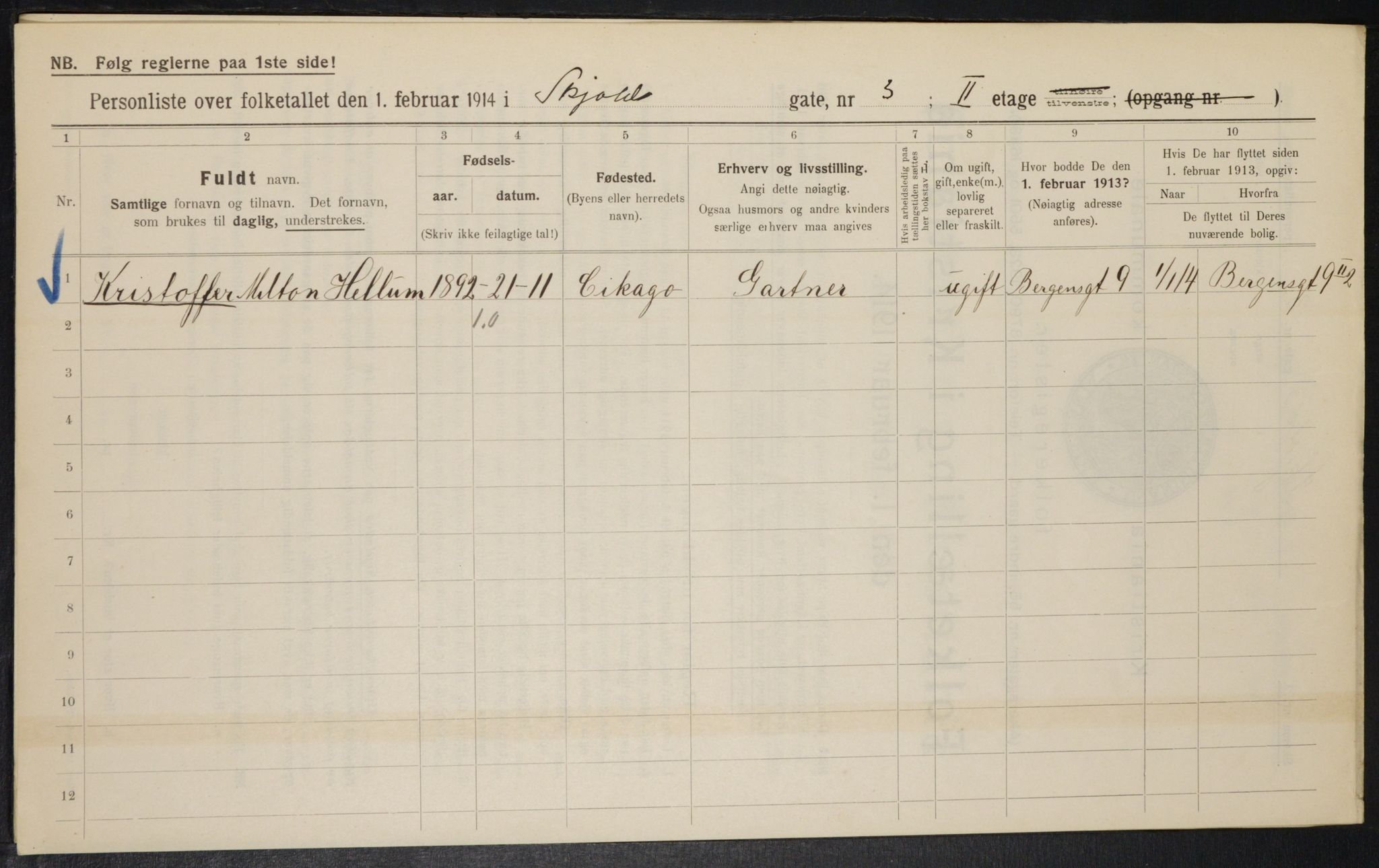 OBA, Municipal Census 1914 for Kristiania, 1914, p. 96041