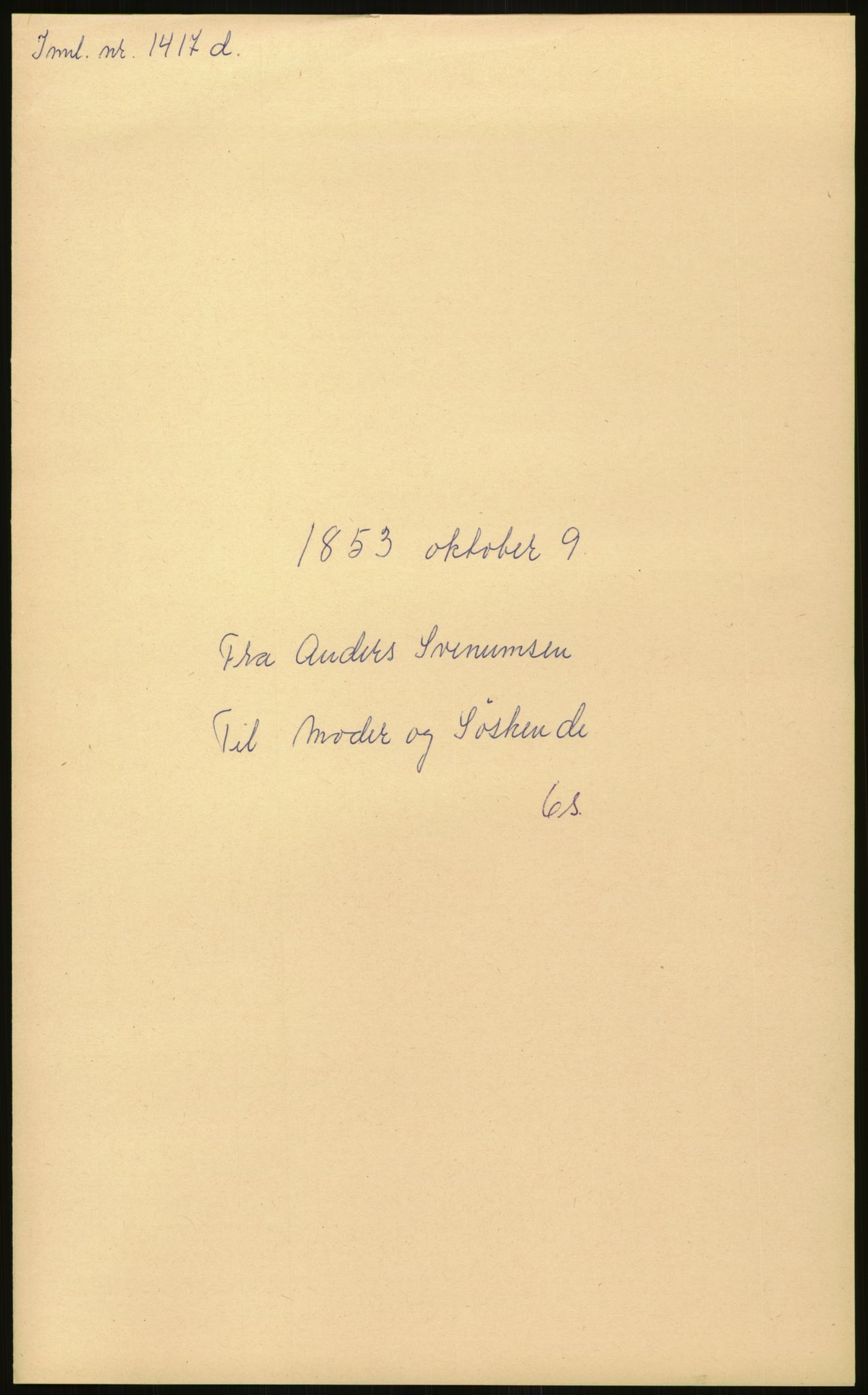 Samlinger til kildeutgivelse, Amerikabrevene, AV/RA-EA-4057/F/L0026: Innlån fra Aust-Agder: Aust-Agder-Arkivet - Erickson, 1838-1914, p. 835