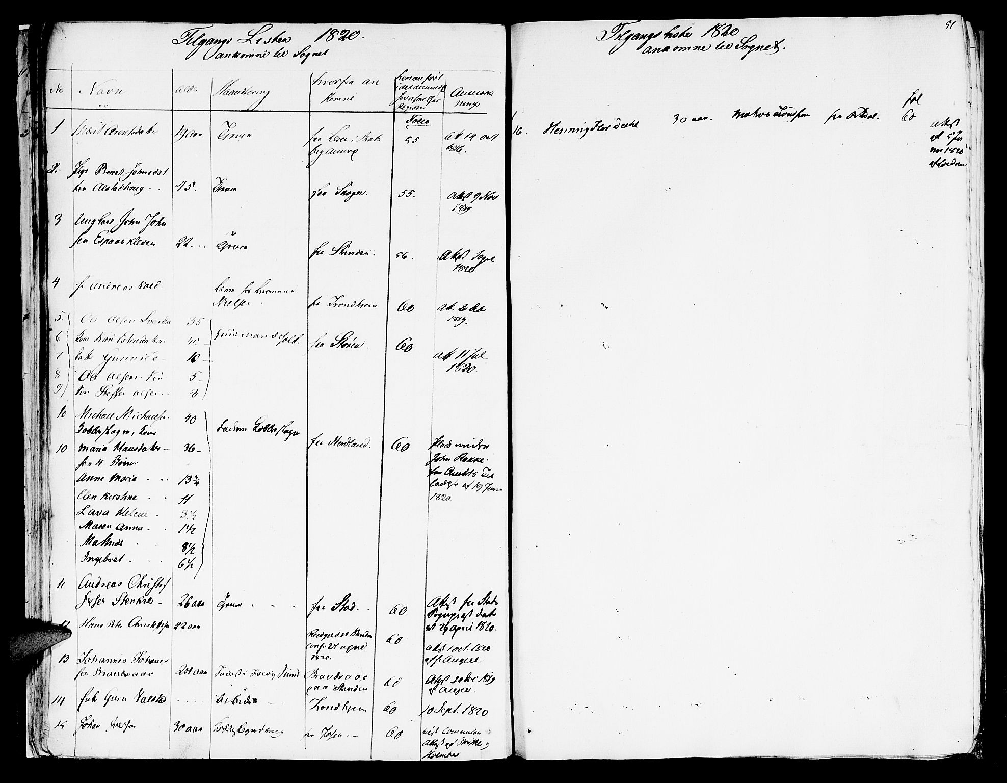 Ministerialprotokoller, klokkerbøker og fødselsregistre - Nord-Trøndelag, AV/SAT-A-1458/709/L0061: Parish register (official) no. 709A09 /1, 1820-1821, p. 51