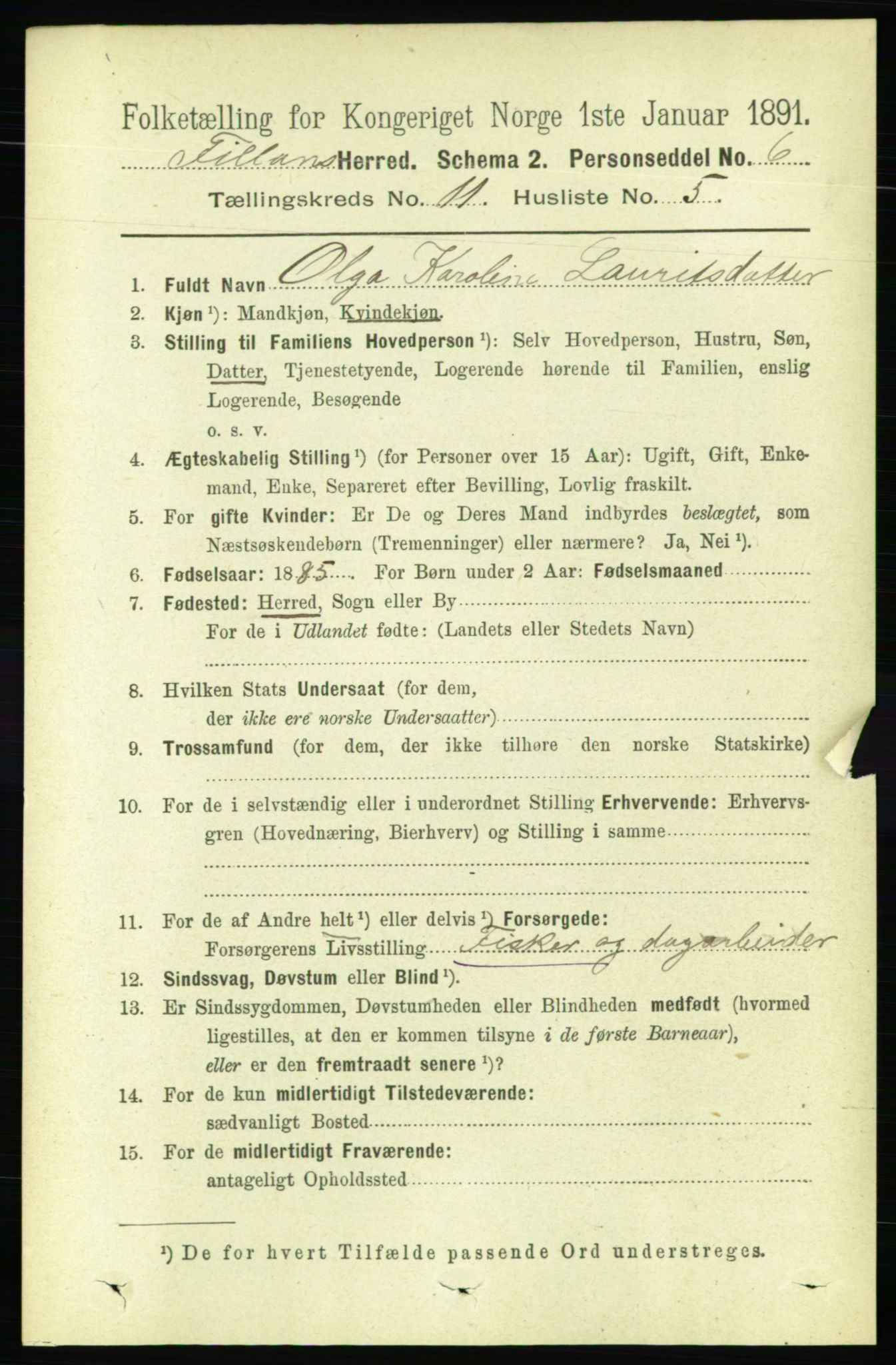 RA, 1891 census for 1616 Fillan, 1891, p. 2813