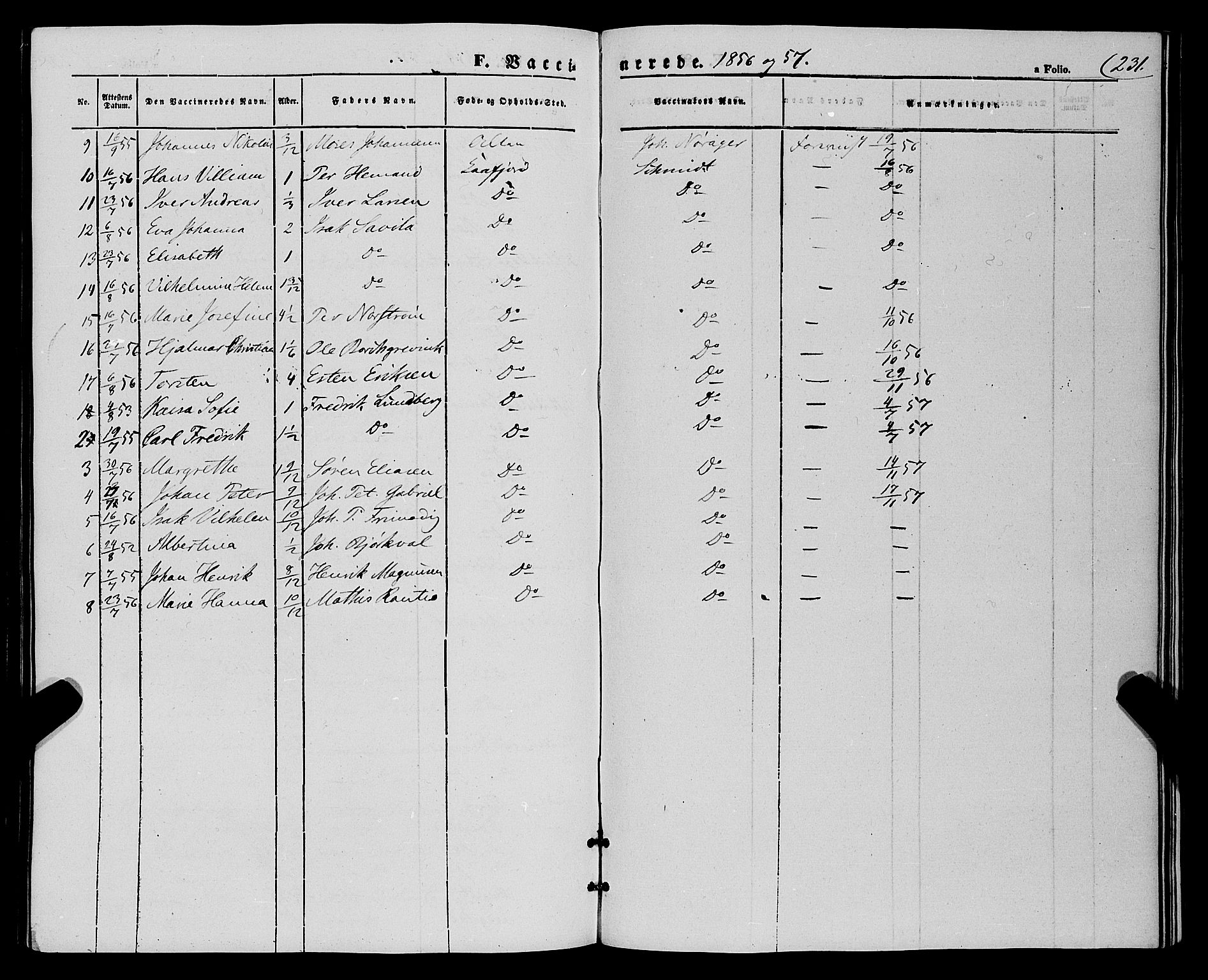 Talvik sokneprestkontor, AV/SATØ-S-1337/H/Ha/L0016kirke: Parish register (official) no. 16, 1847-1857, p. 231