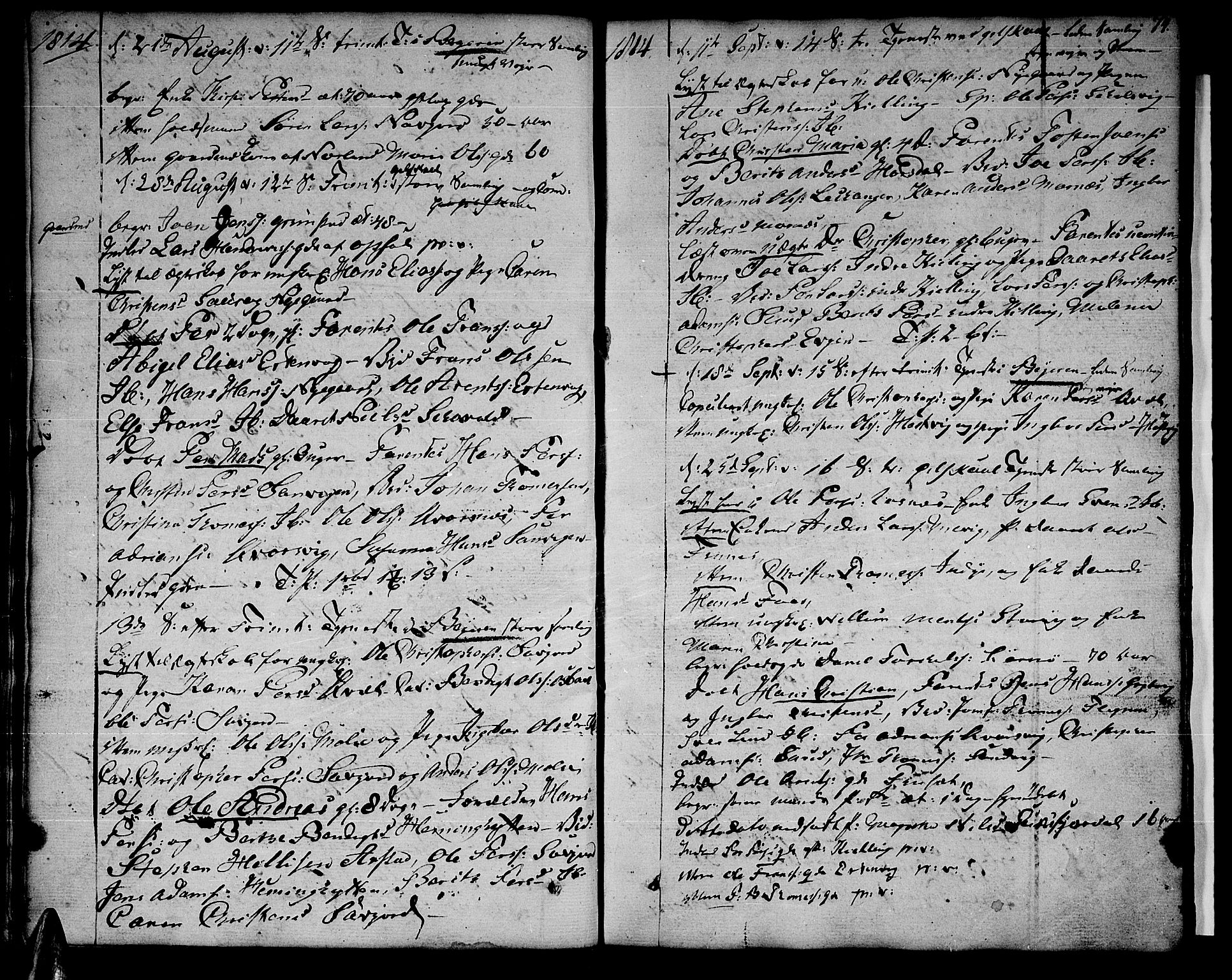 Ministerialprotokoller, klokkerbøker og fødselsregistre - Nordland, SAT/A-1459/805/L0095: Parish register (official) no. 805A02, 1805-1826, p. 74