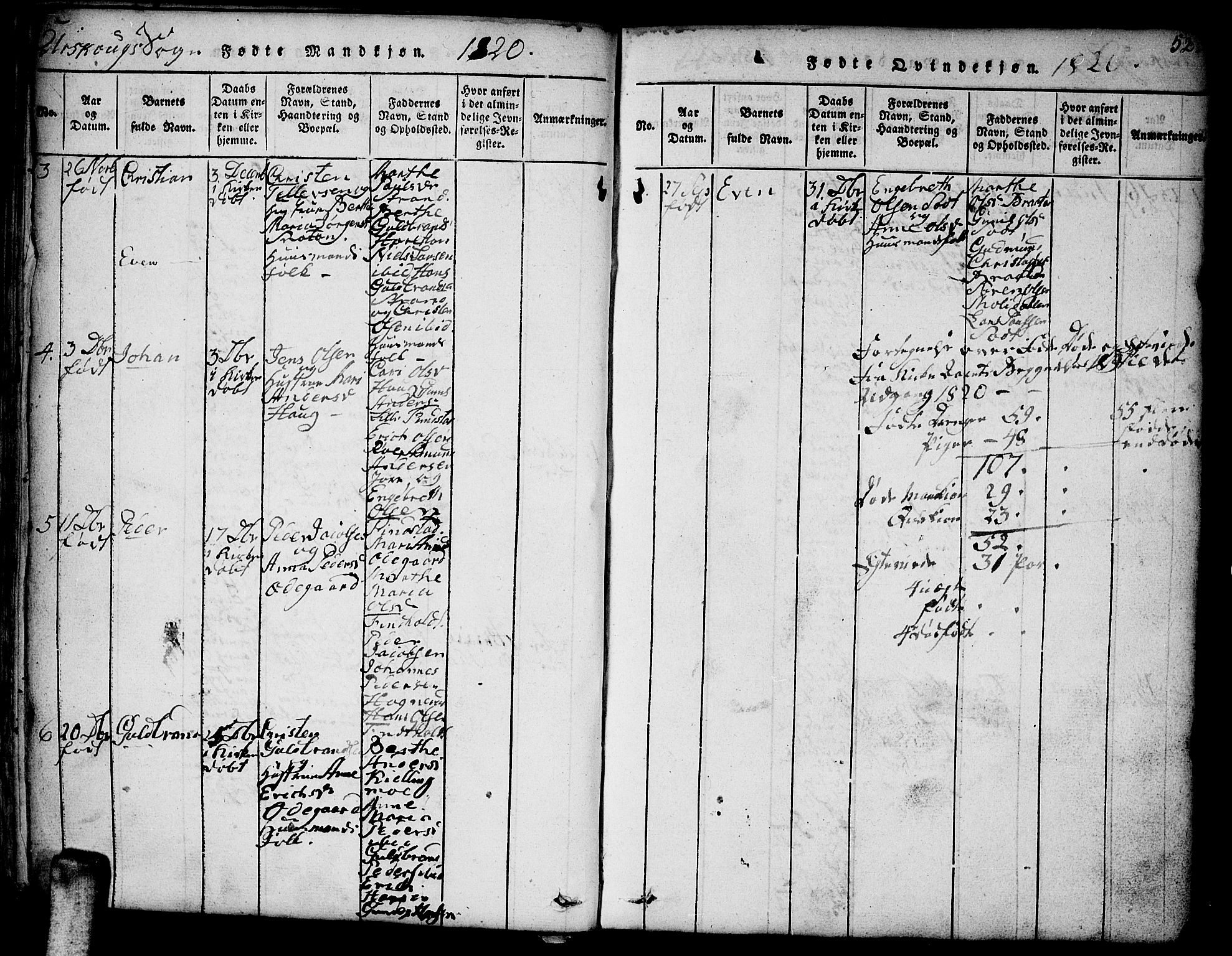 Aurskog prestekontor Kirkebøker, AV/SAO-A-10304a/F/Fa/L0005: Parish register (official) no. I 5, 1814-1829, p. 52