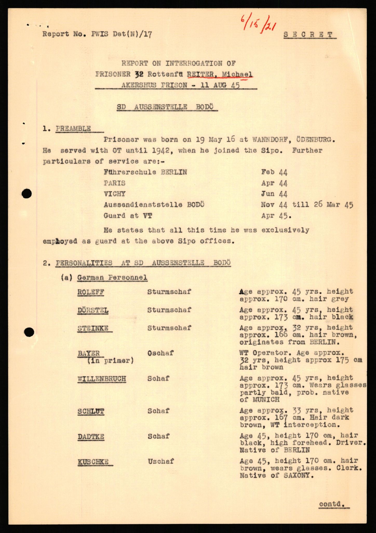 Forsvaret, Forsvarets overkommando II, RA/RAFA-3915/D/Db/L0041: CI Questionaires.  Diverse nasjonaliteter., 1945-1946, p. 561