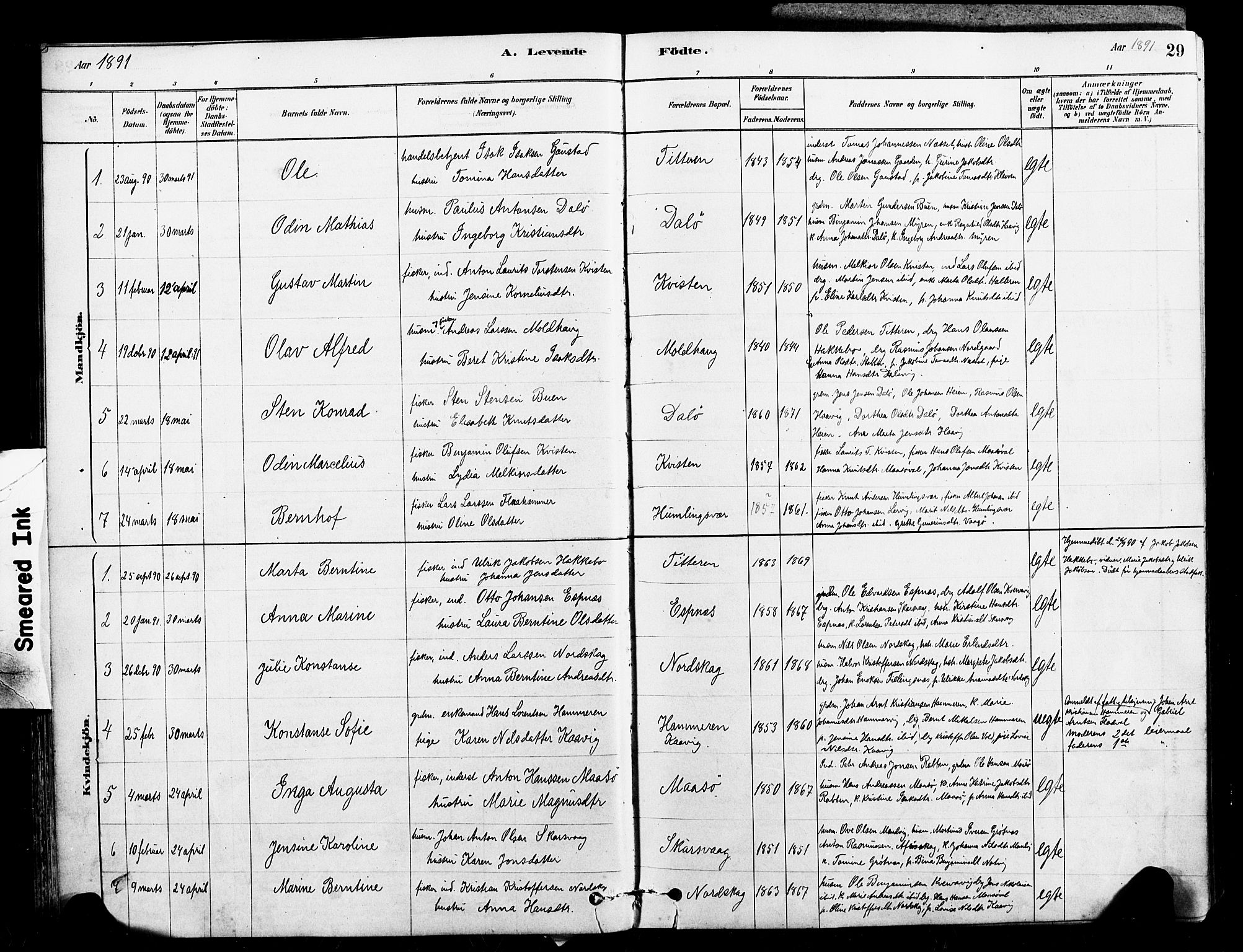Ministerialprotokoller, klokkerbøker og fødselsregistre - Sør-Trøndelag, SAT/A-1456/641/L0595: Parish register (official) no. 641A01, 1882-1897, p. 29