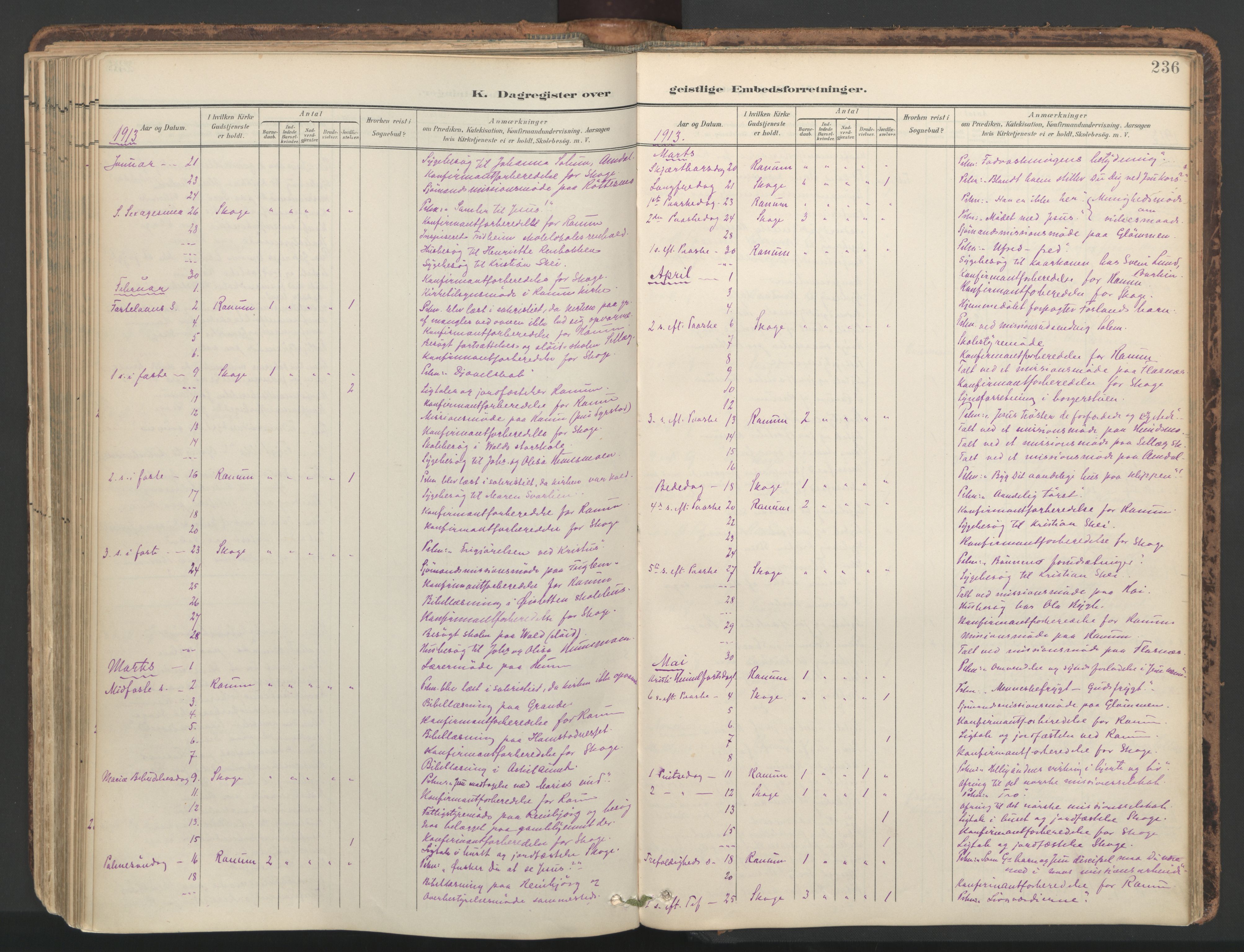 Ministerialprotokoller, klokkerbøker og fødselsregistre - Nord-Trøndelag, AV/SAT-A-1458/764/L0556: Parish register (official) no. 764A11, 1897-1924, p. 236