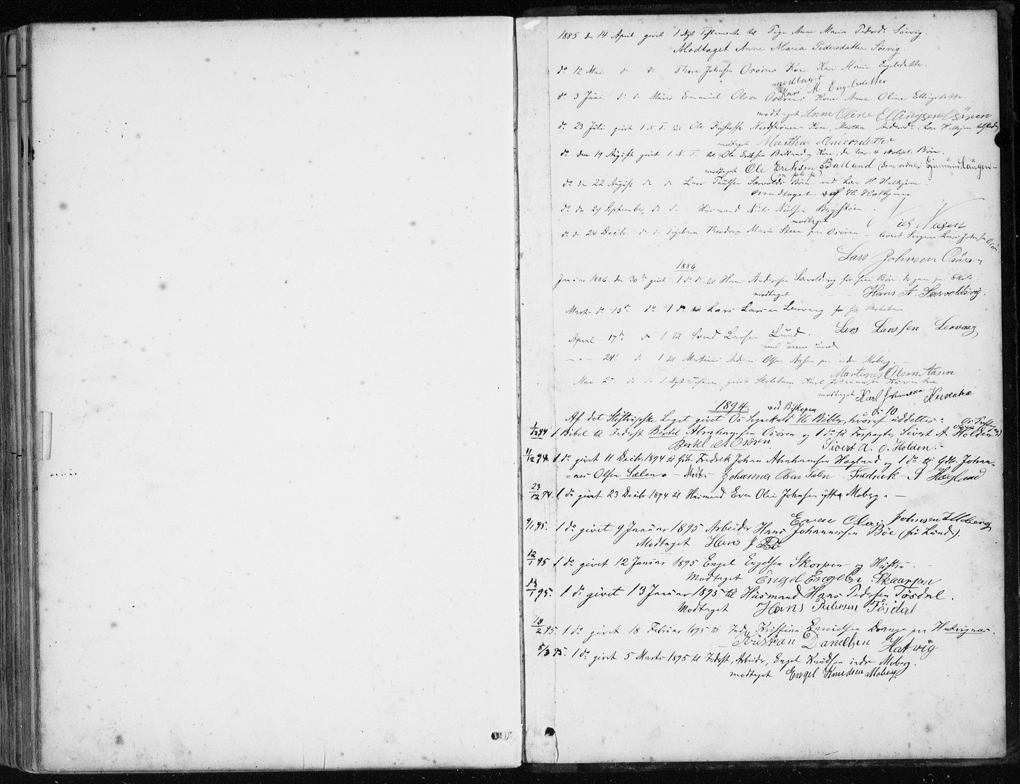 Os sokneprestembete, SAB/A-99929: Parish register (official) no. B 1, 1885-1902
