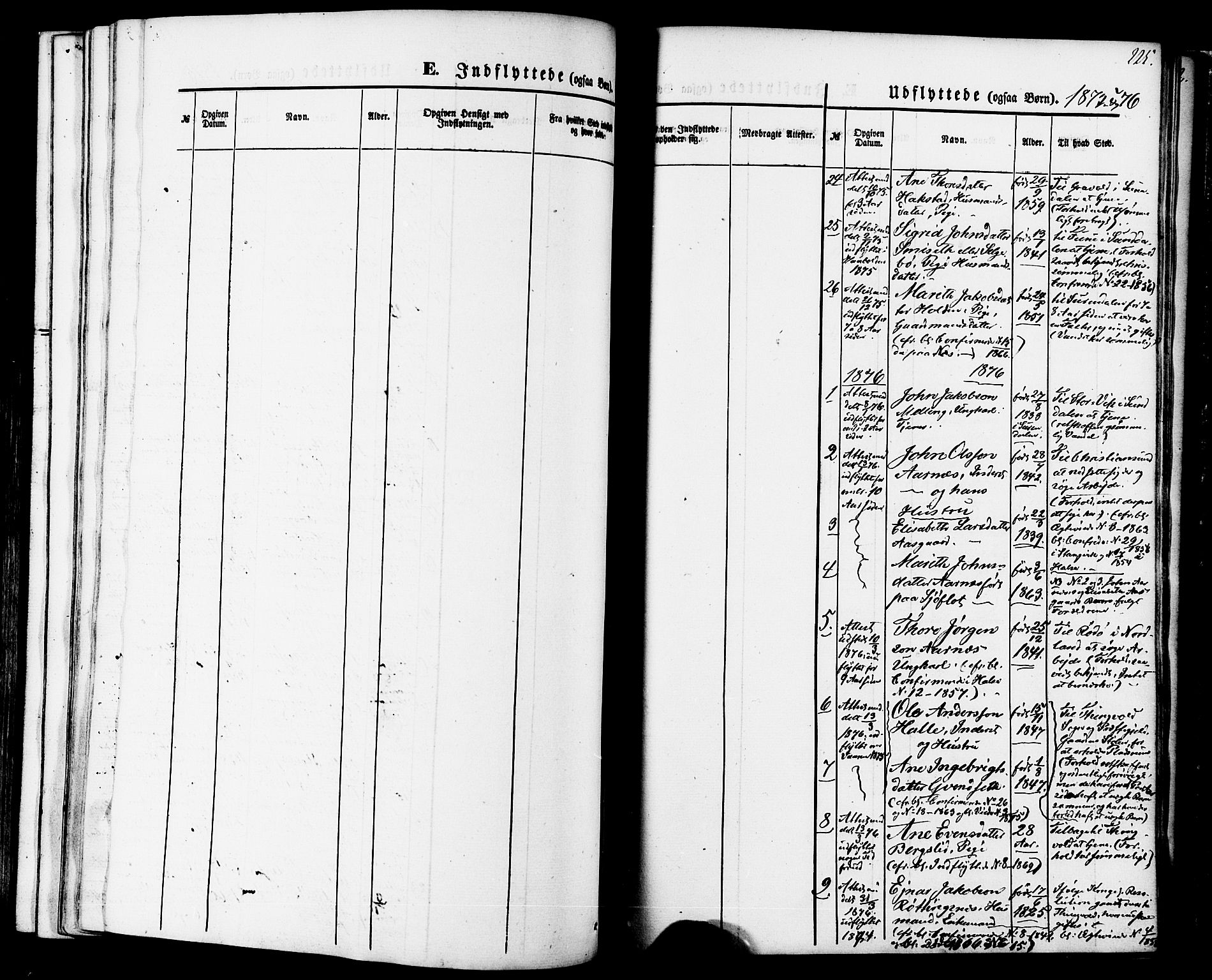 Ministerialprotokoller, klokkerbøker og fødselsregistre - Møre og Romsdal, AV/SAT-A-1454/592/L1027: Parish register (official) no. 592A05, 1865-1878, p. 225