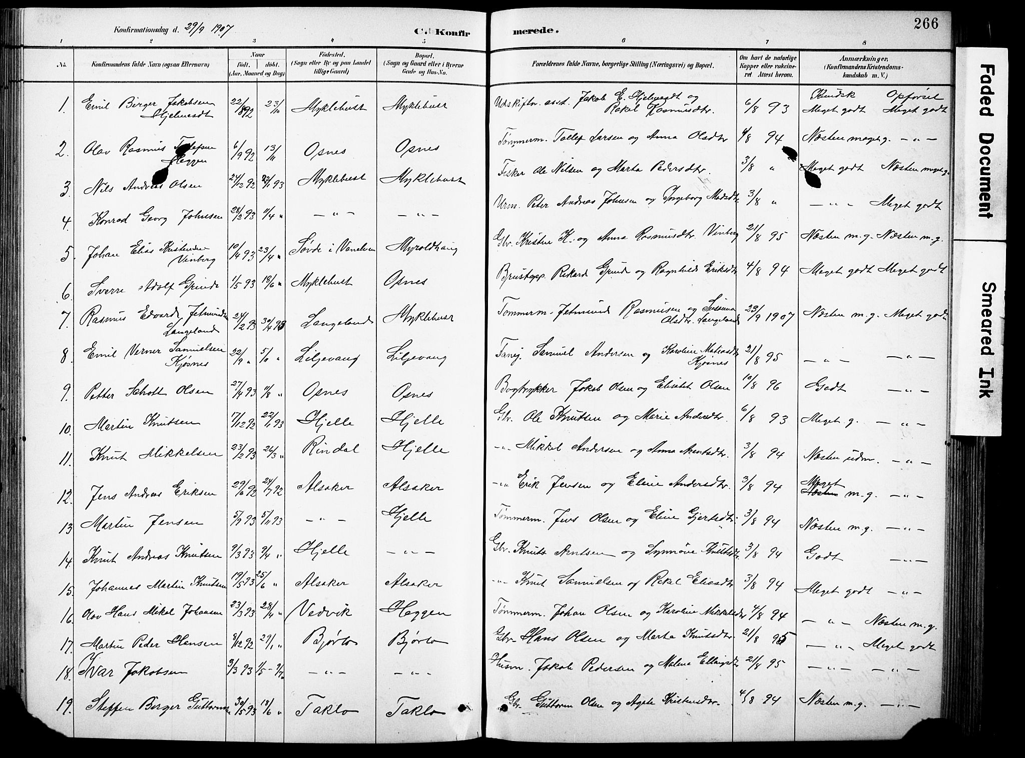 Eid sokneprestembete, AV/SAB-A-82301/H/Hab/Habb/L0002: Parish register (copy) no. B 2, 1882-1907, p. 266