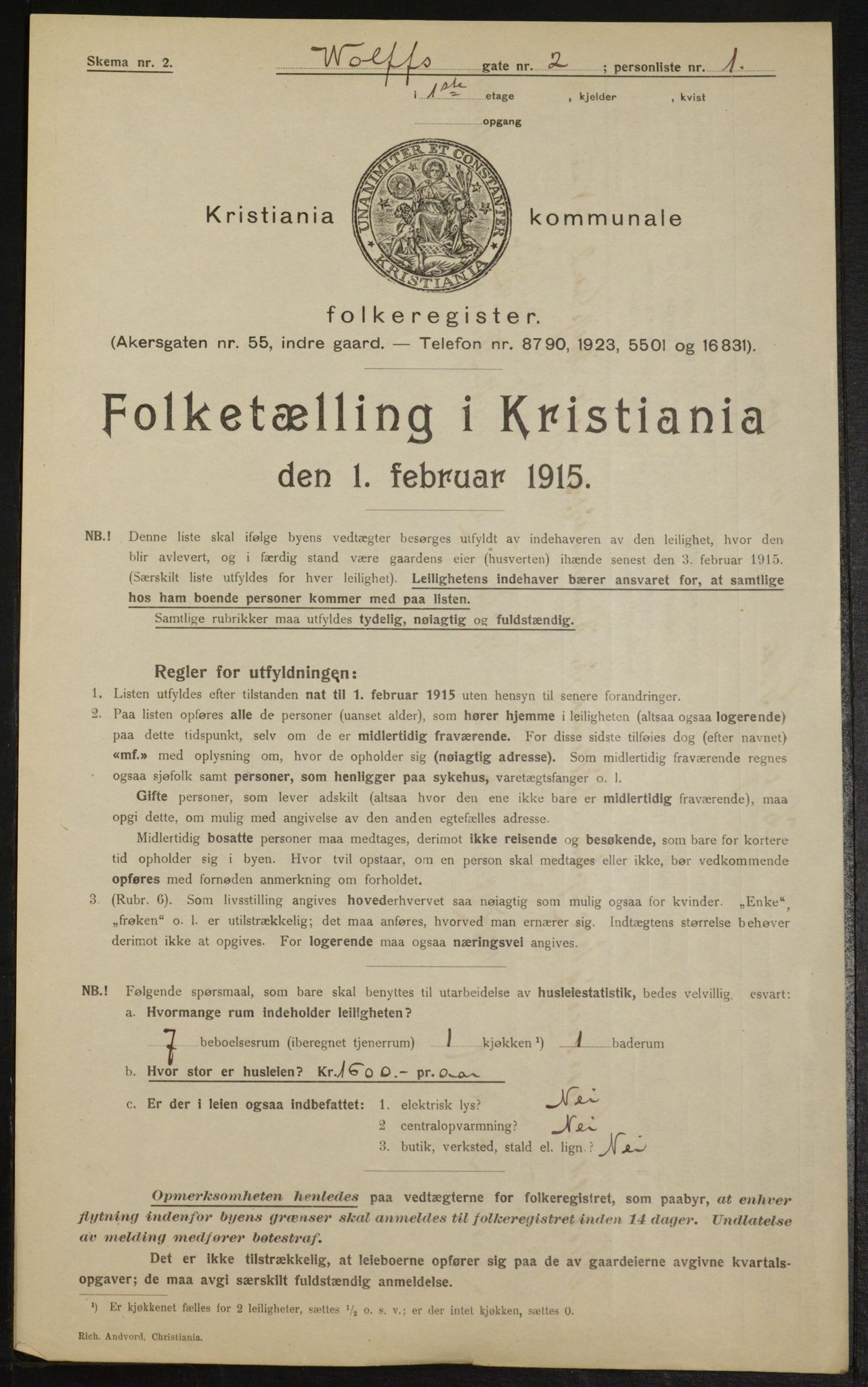 OBA, Municipal Census 1915 for Kristiania, 1915, p. 129082