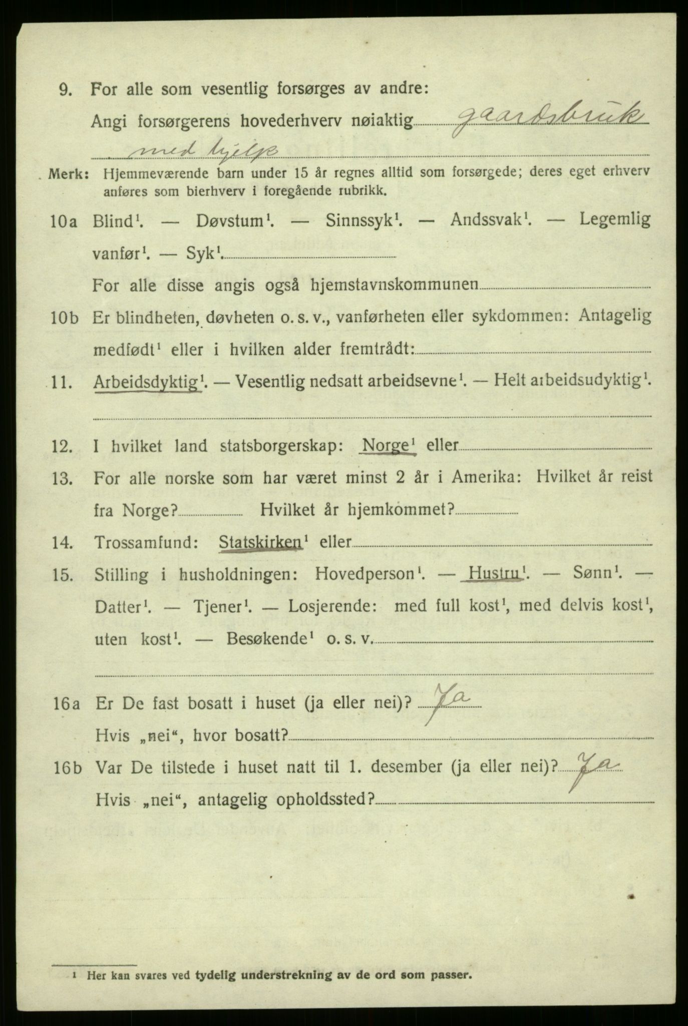 SAB, 1920 census for Askvoll, 1920, p. 3873