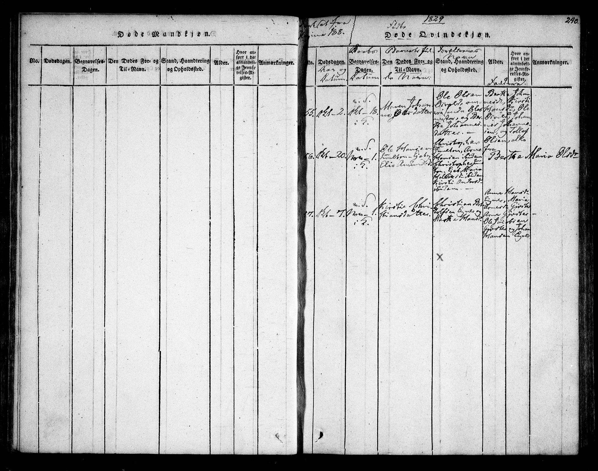 Sørum prestekontor Kirkebøker, SAO/A-10303/F/Fa/L0003: Parish register (official) no. I 3, 1814-1829, p. 239-240