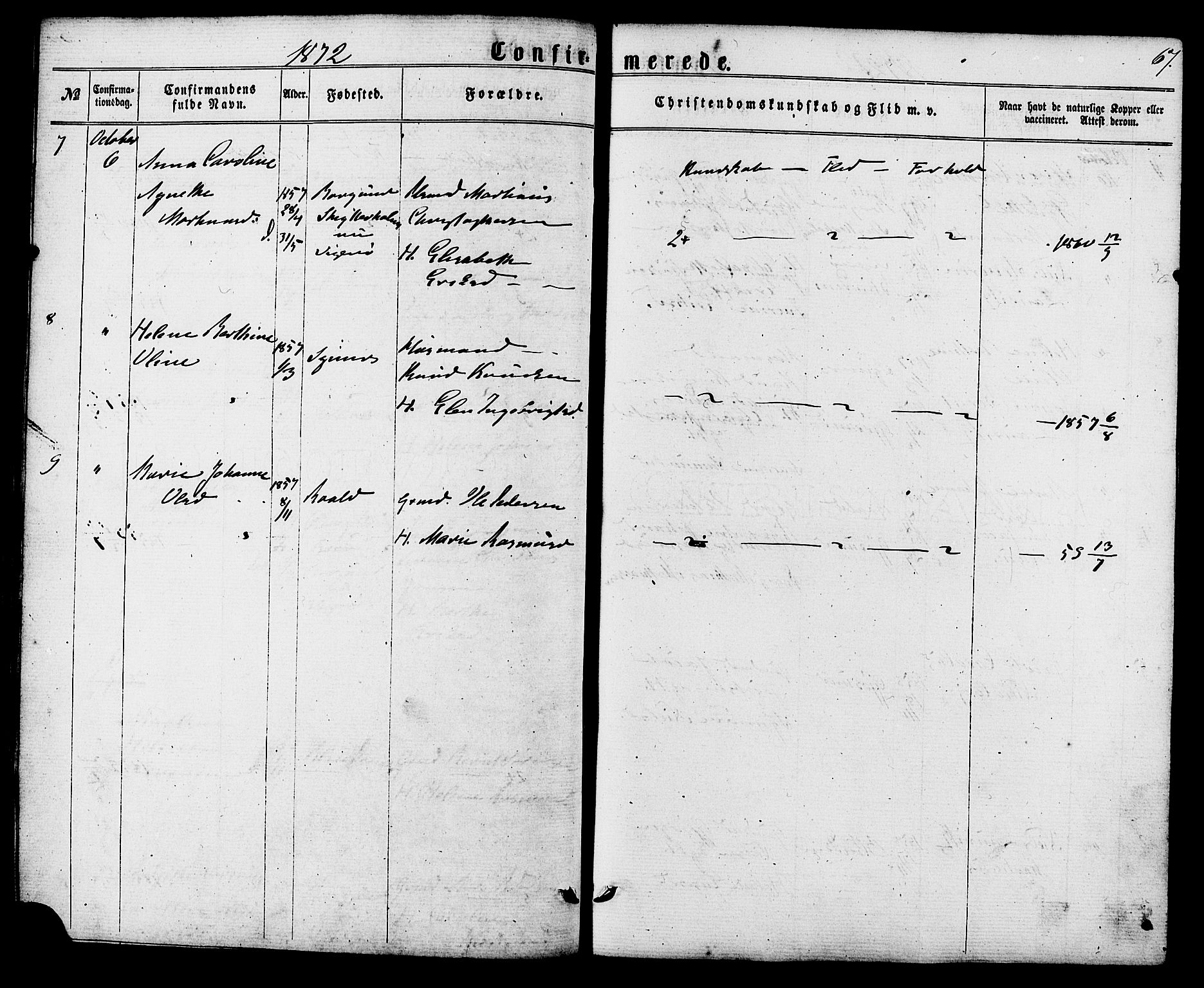 Ministerialprotokoller, klokkerbøker og fødselsregistre - Møre og Romsdal, SAT/A-1454/537/L0518: Parish register (official) no. 537A02, 1862-1876, p. 67