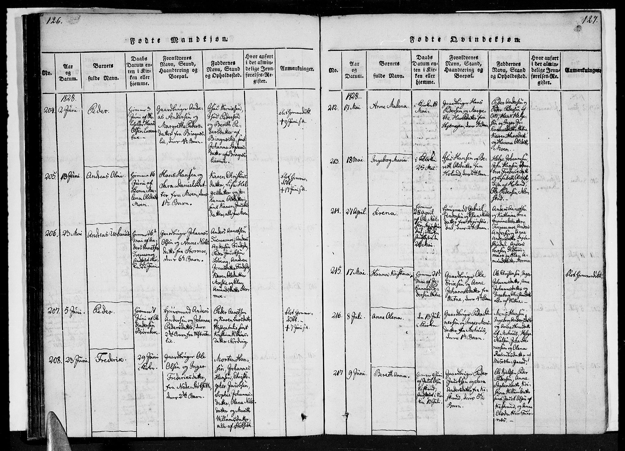 Ministerialprotokoller, klokkerbøker og fødselsregistre - Nordland, AV/SAT-A-1459/852/L0736: Parish register (official) no. 852A06, 1820-1833, p. 126-127