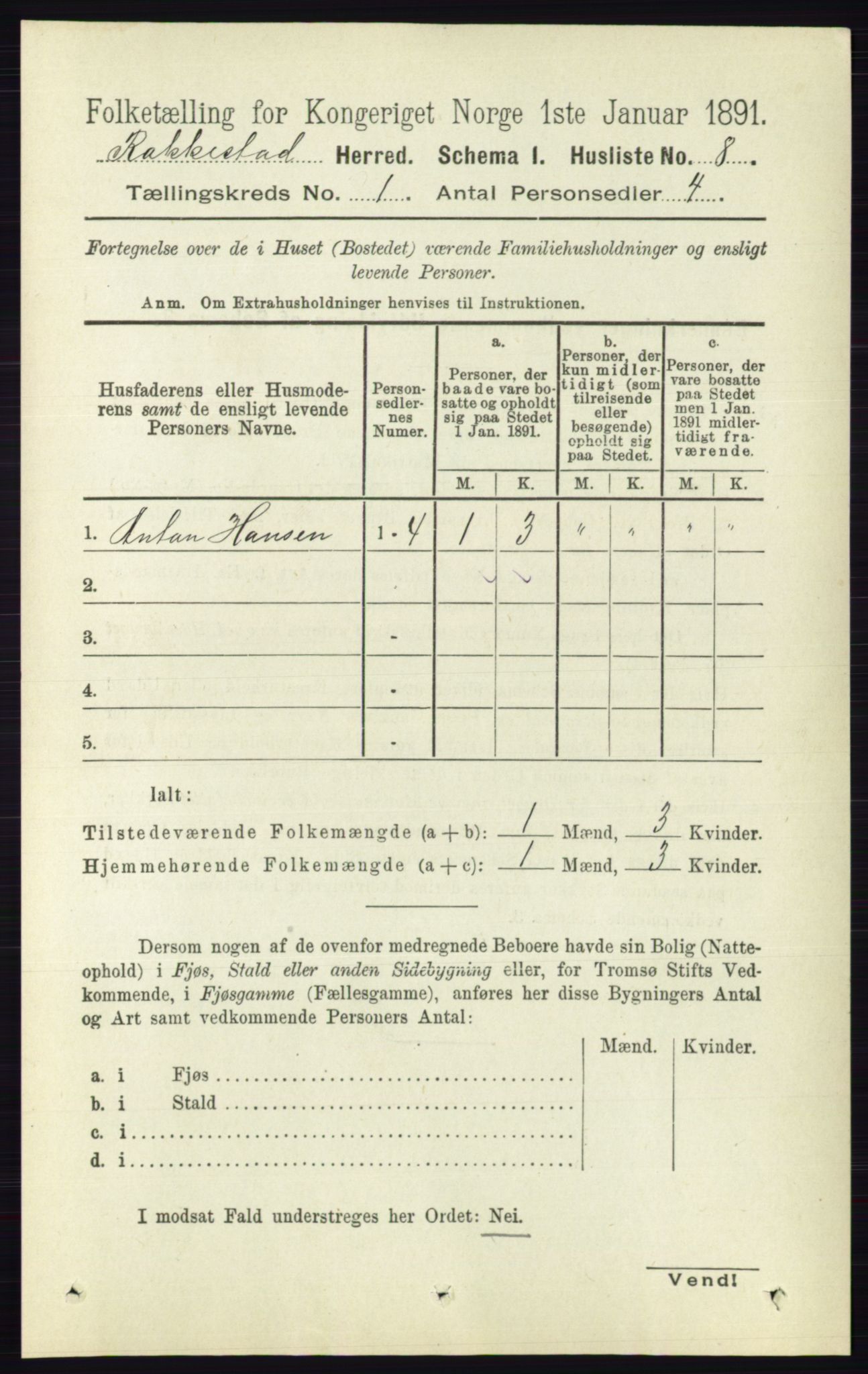 RA, 1891 census for 0128 Rakkestad, 1891, p. 49