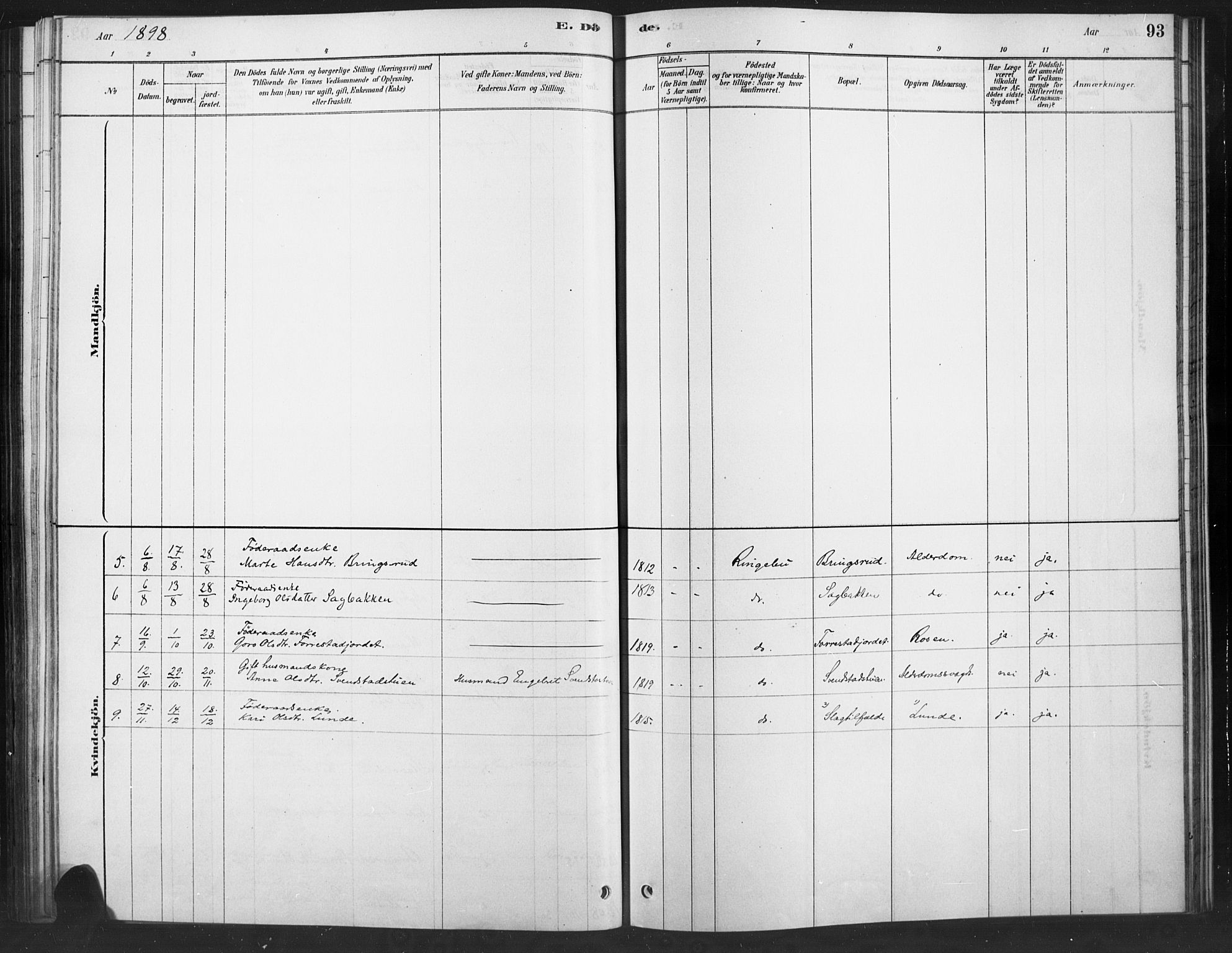 Ringebu prestekontor, AV/SAH-PREST-082/H/Ha/Haa/L0010: Parish register (official) no. 10, 1878-1898, p. 93