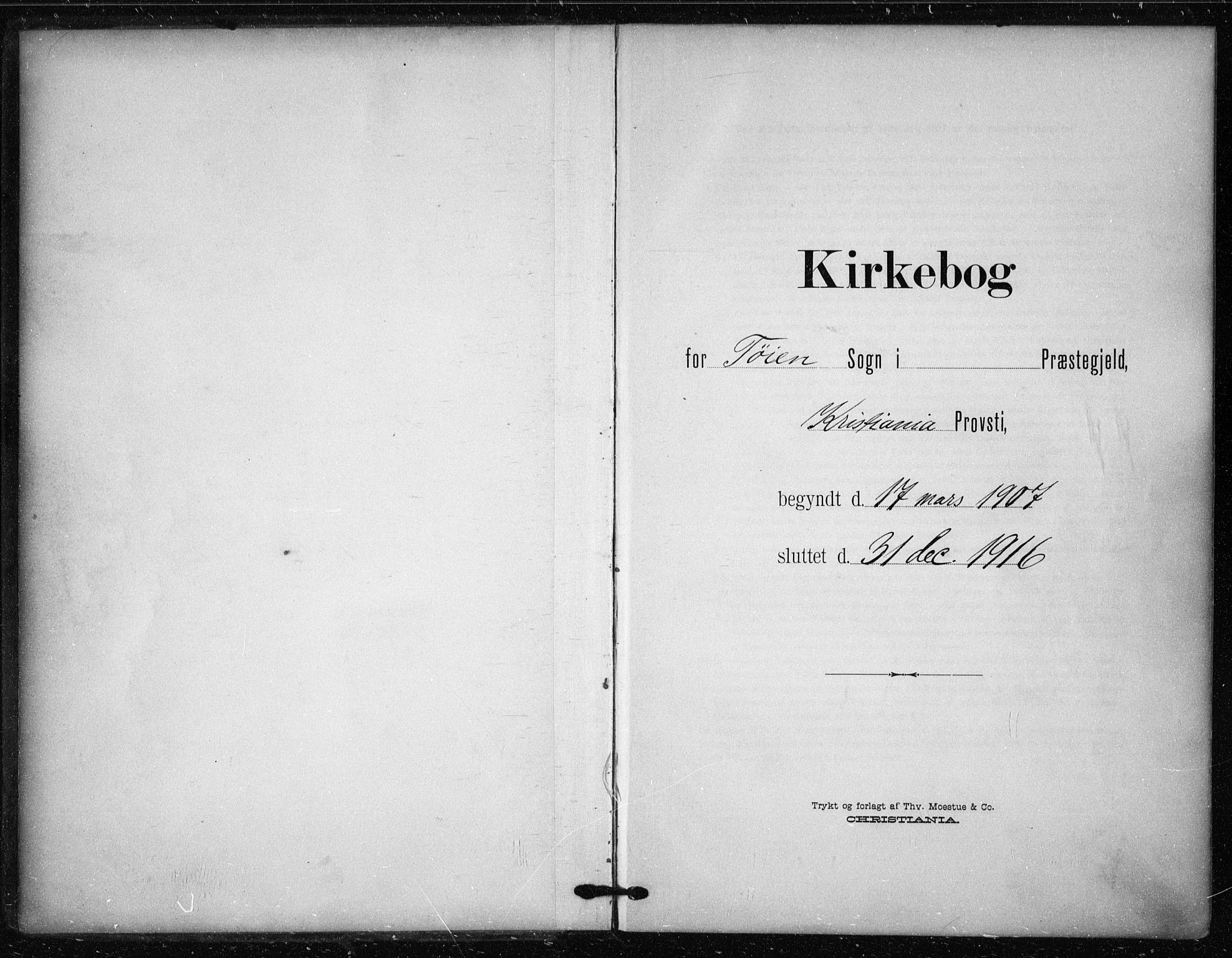 Tøyen prestekontor Kirkebøker, AV/SAO-A-10167a/F/Fa/L0002: Parish register (official) no. I 2, 1907-1916