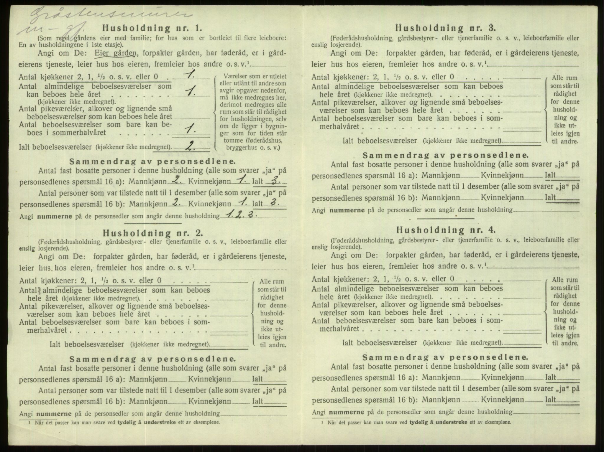 SAB, 1920 census for Gloppen, 1920, p. 314