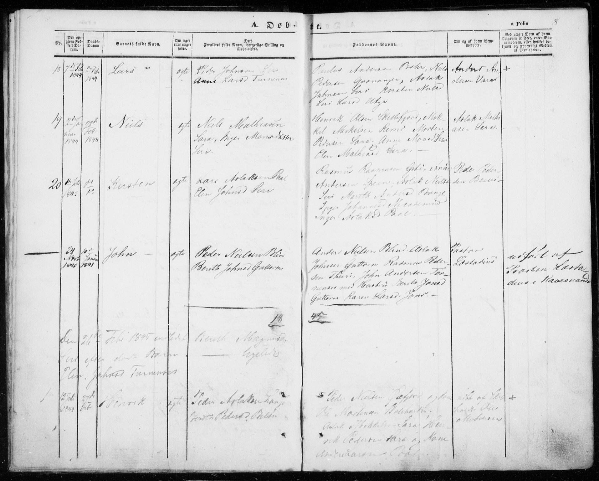 Kautokeino sokneprestembete, AV/SATØ-S-1340/H/Ha/L0002.kirke: Parish register (official) no. 2, 1843-1861, p. 8