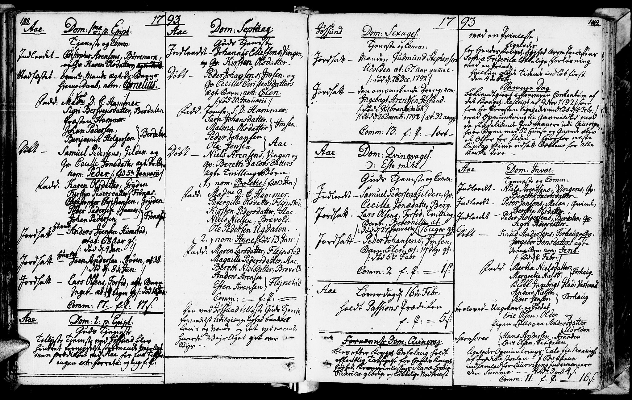 Ministerialprotokoller, klokkerbøker og fødselsregistre - Sør-Trøndelag, SAT/A-1456/655/L0673: Parish register (official) no. 655A02, 1780-1801, p. 188-189